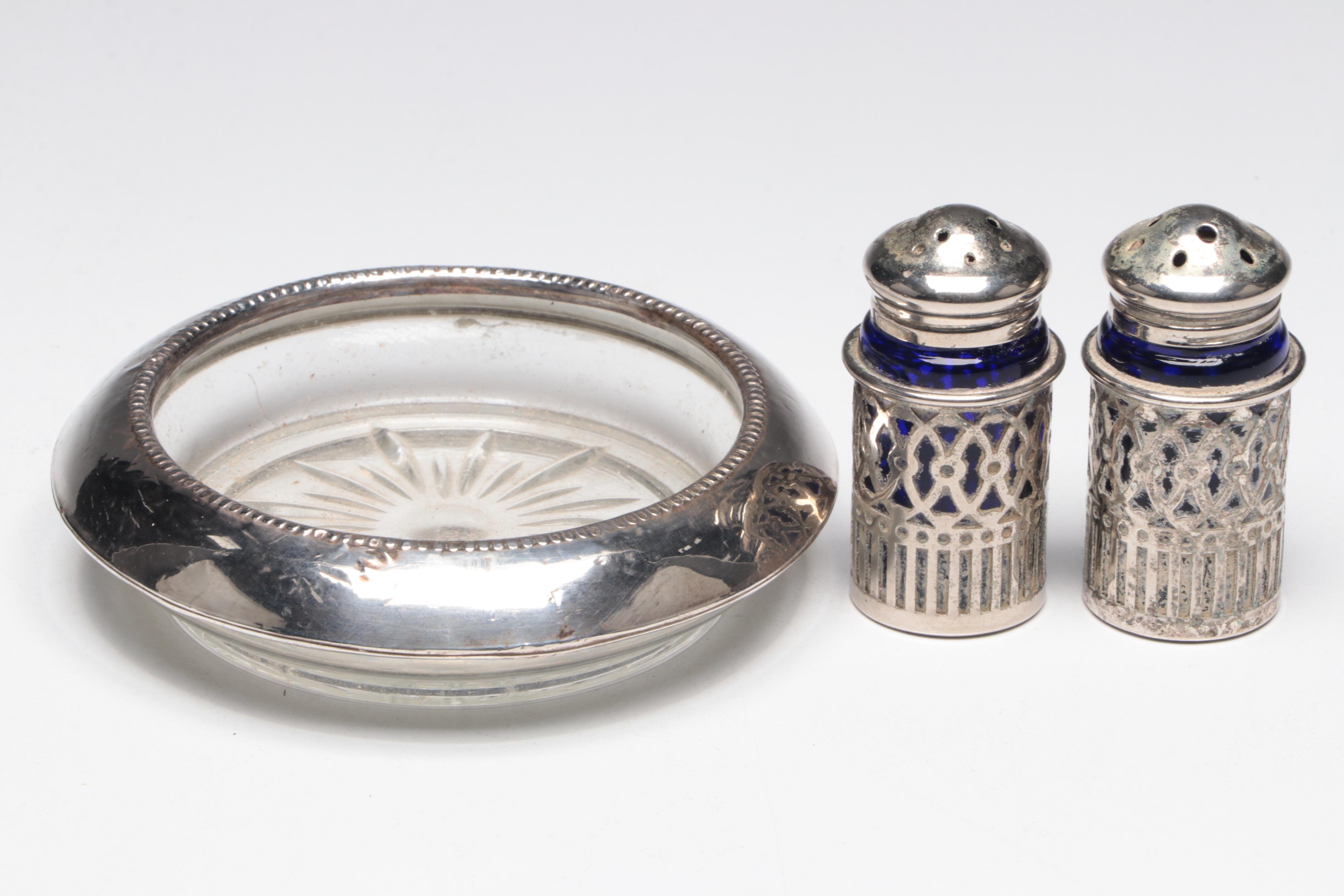 Frank M. Whiting Sterling Silver Rimmed Glass Coaster and More