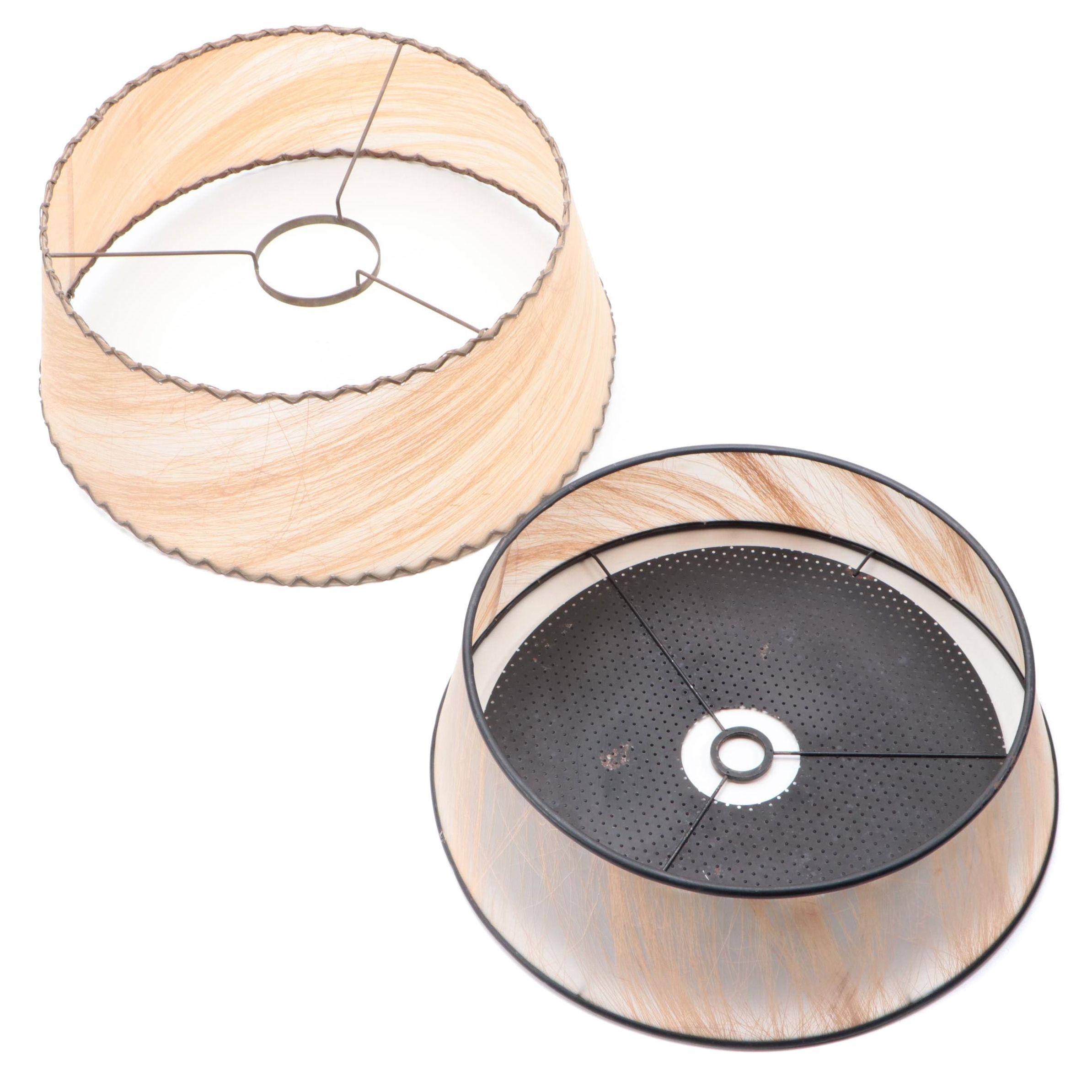 Fiberglass Whip Stitch and Diffuser Mid-Century Lampshades