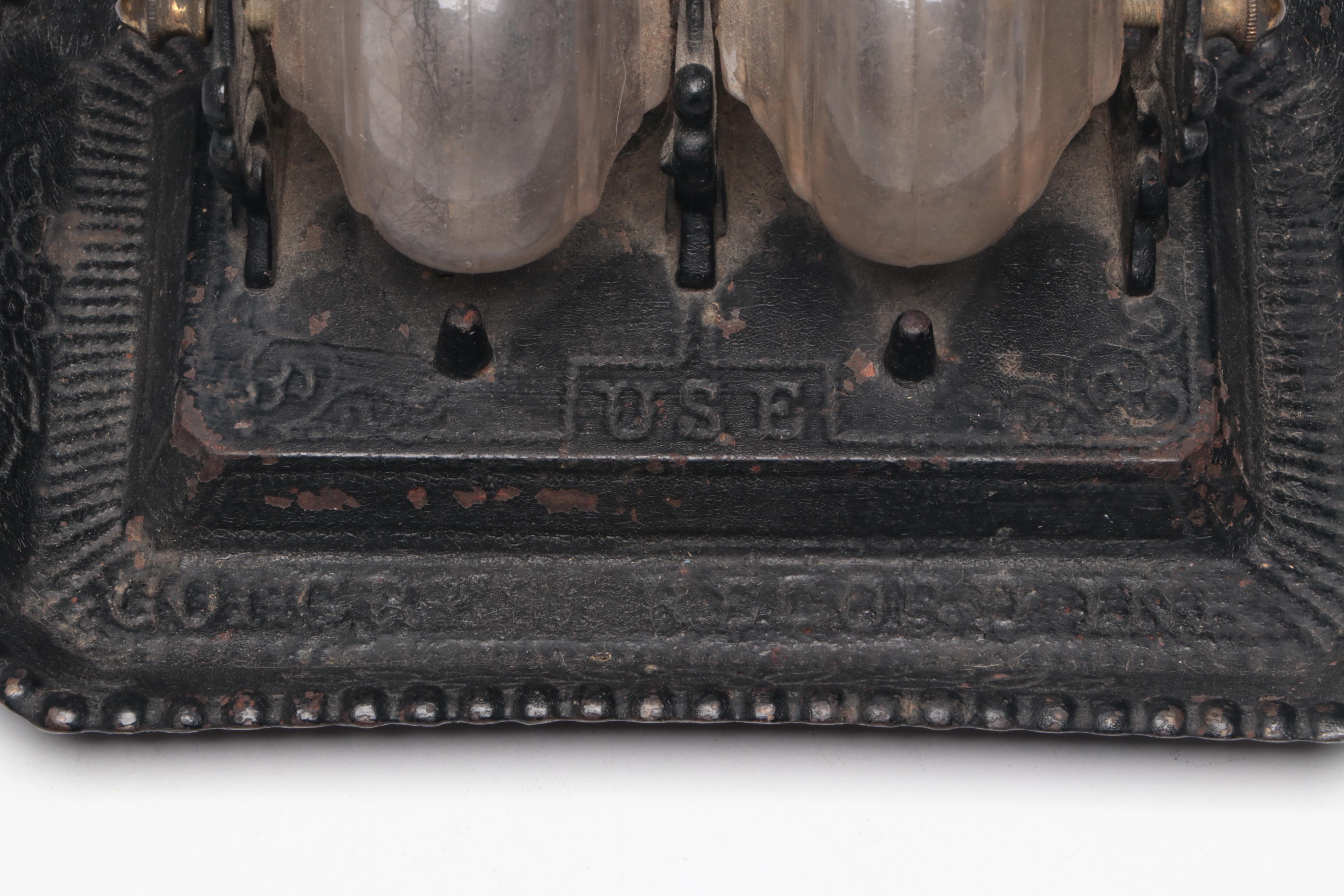 Victorian Glass and Cast Iron Snail Inkwell, 19th Century