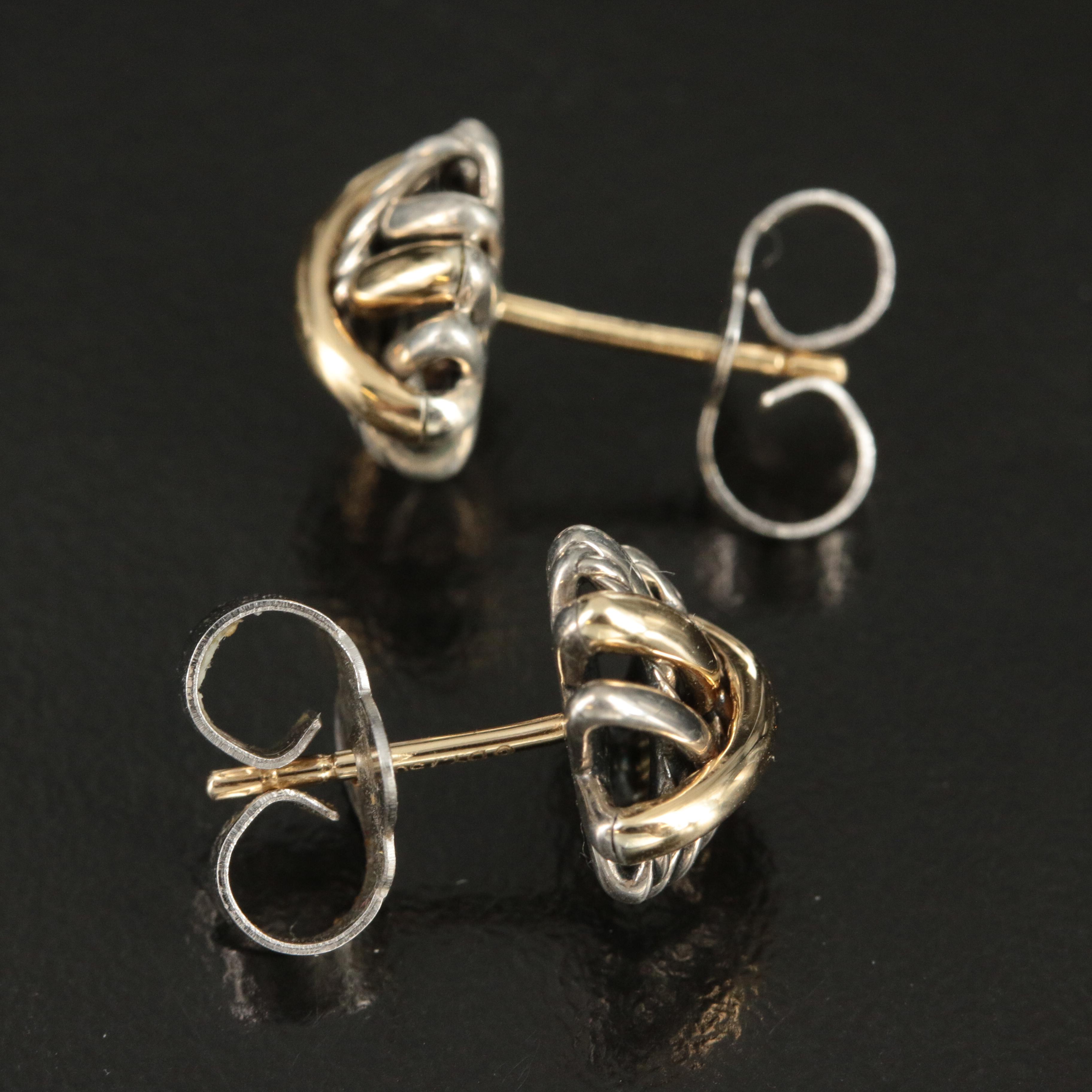 David Yurman "Crossover" Sterling and 18K Earrings