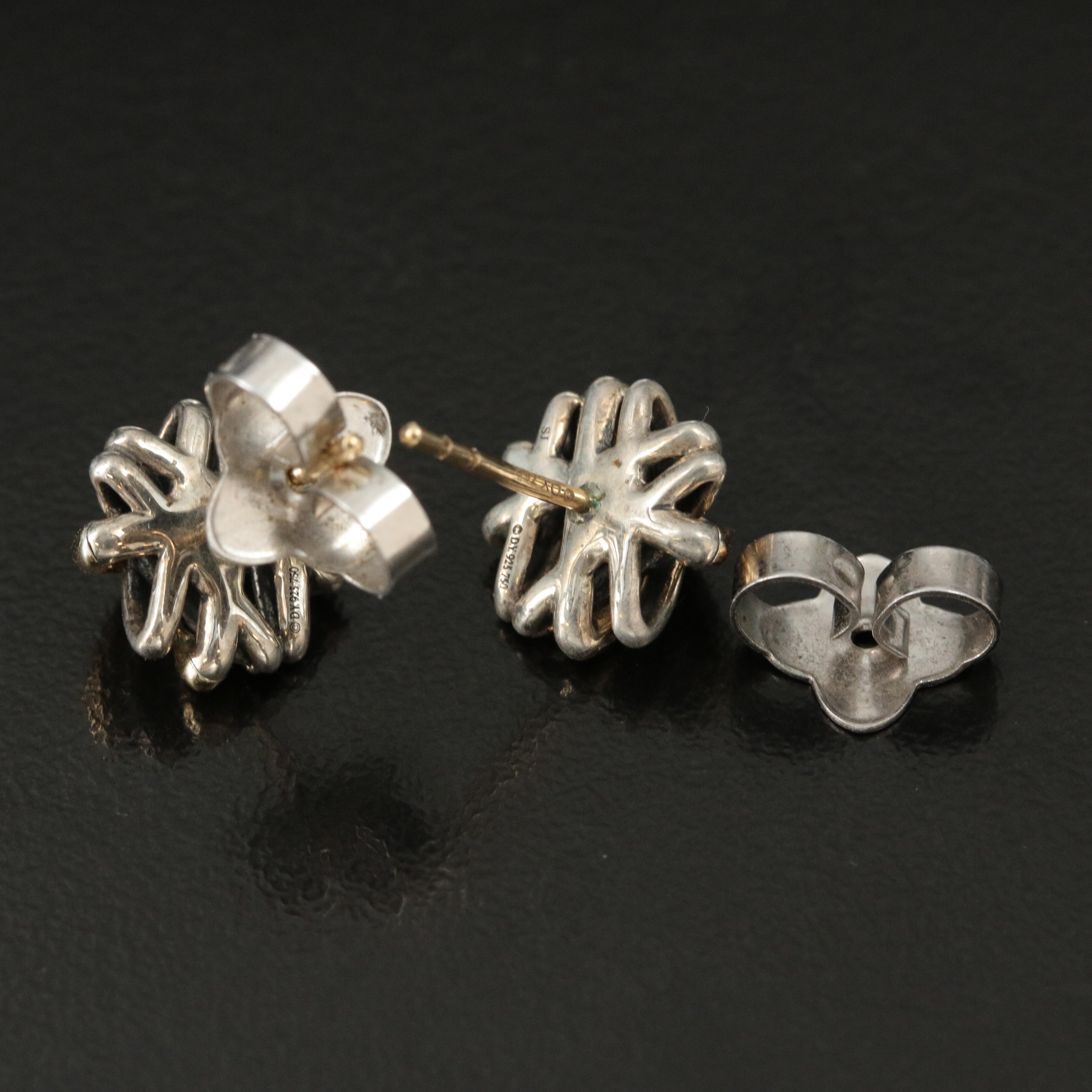 David Yurman "Crossover" Sterling and 18K Earrings