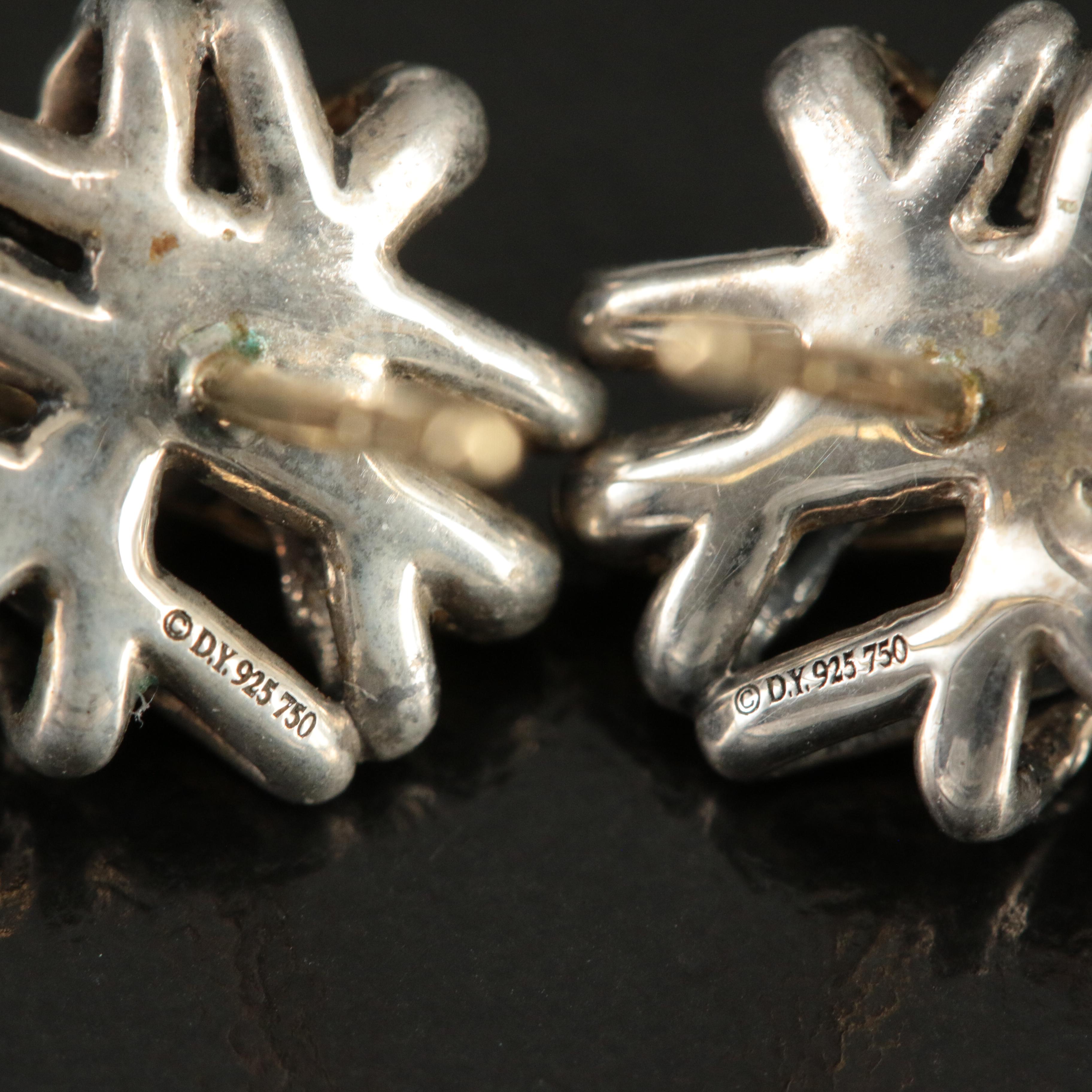 David Yurman "Crossover" Sterling and 18K Earrings