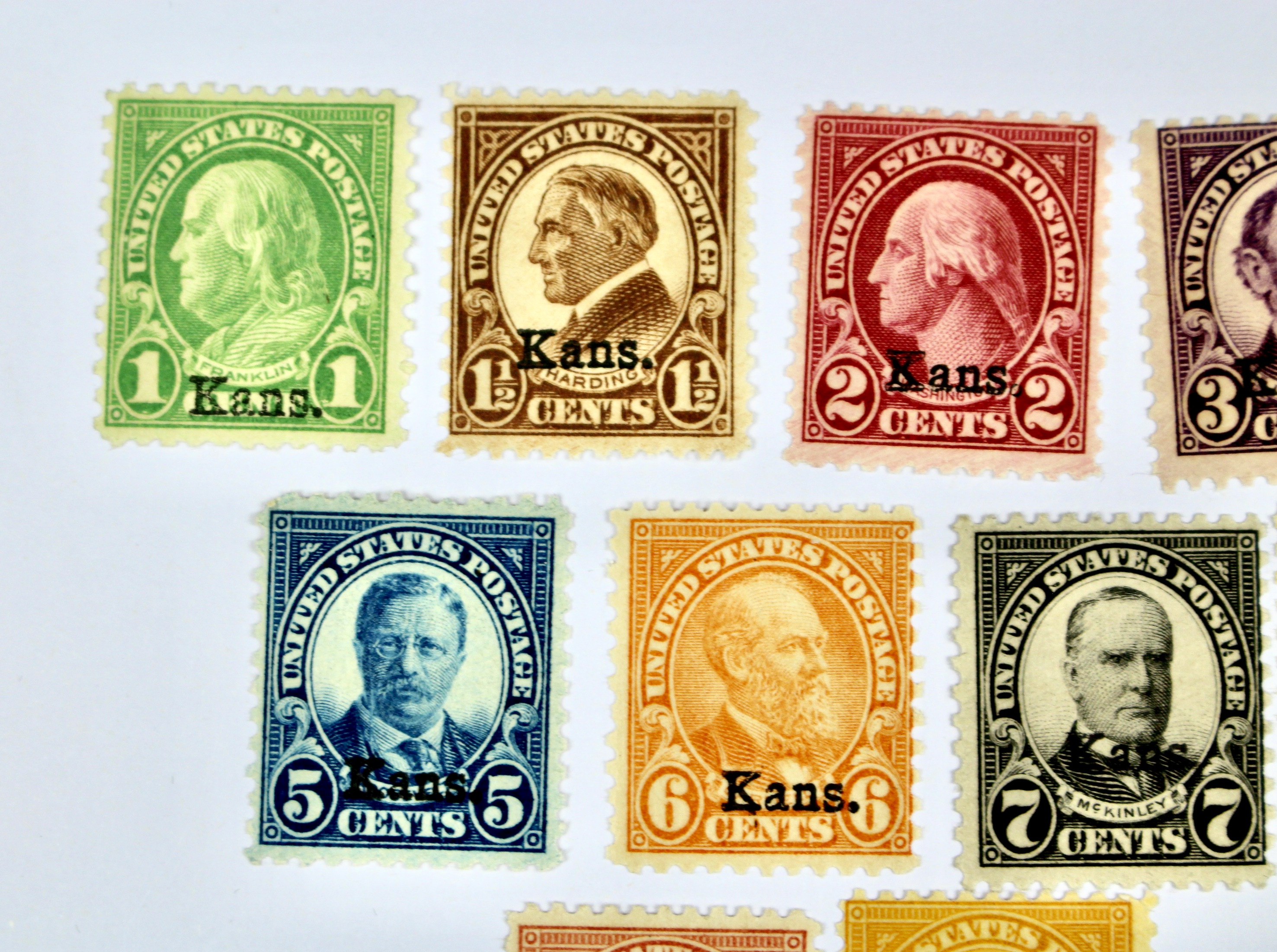 Mint Hinged Kansas Nebraska Postage Stamps