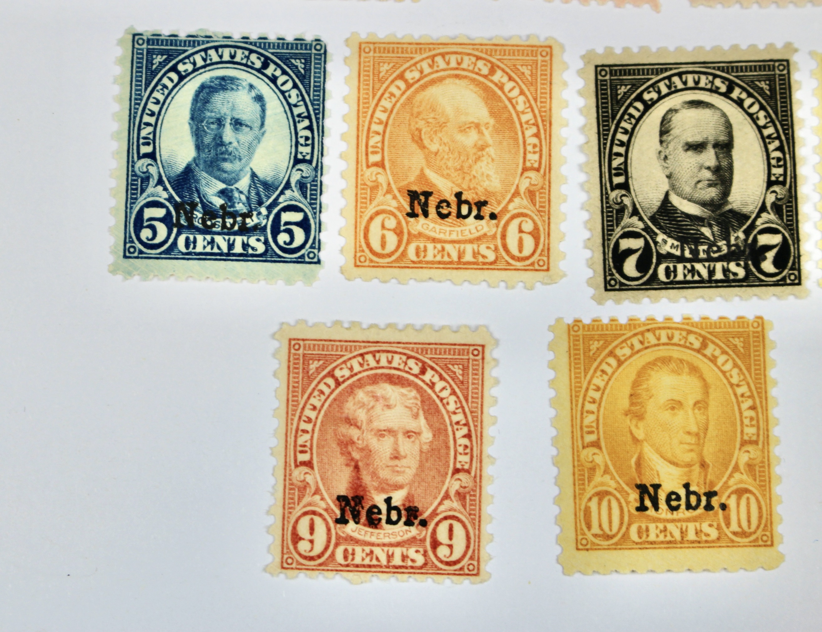 Mint Hinged Kansas Nebraska Postage Stamps