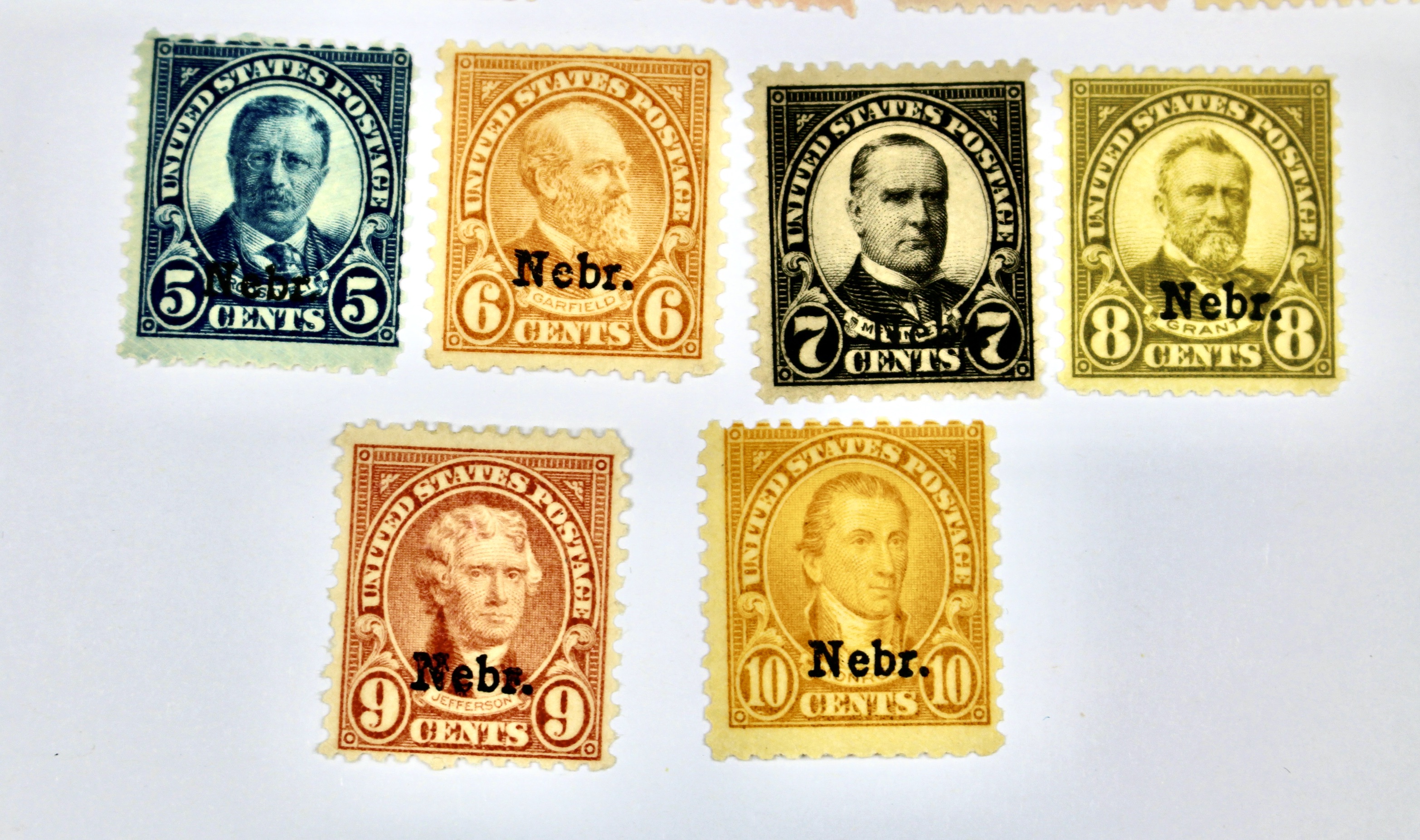 Mint Hinged Kansas Nebraska Postage Stamps