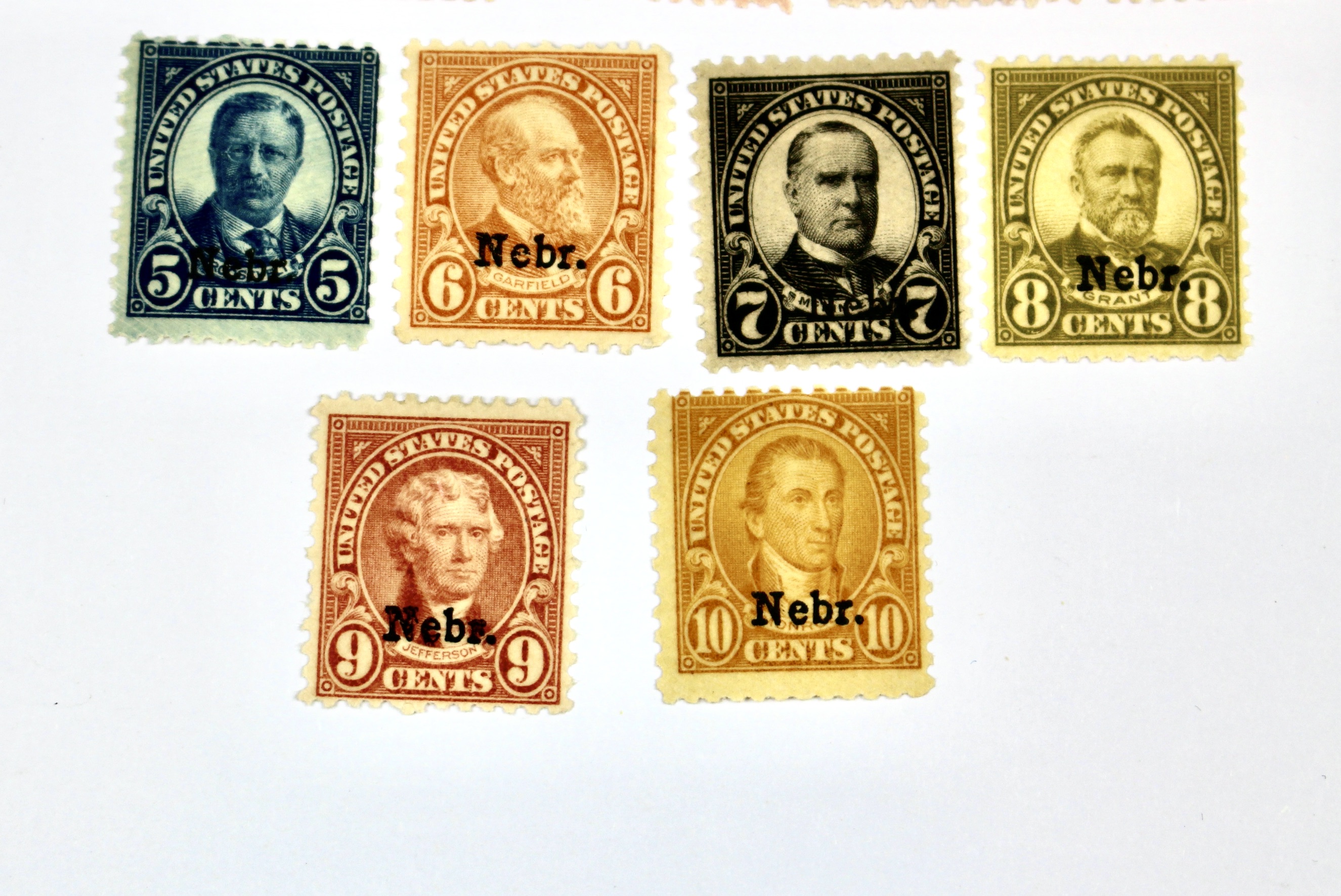 Mint Hinged Kansas Nebraska Postage Stamps