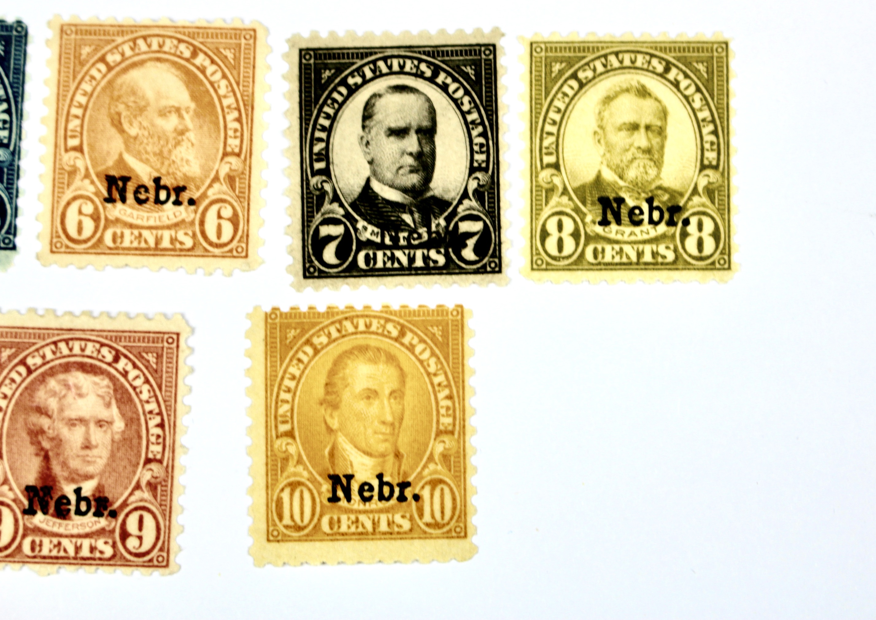 Mint Hinged Kansas Nebraska Postage Stamps