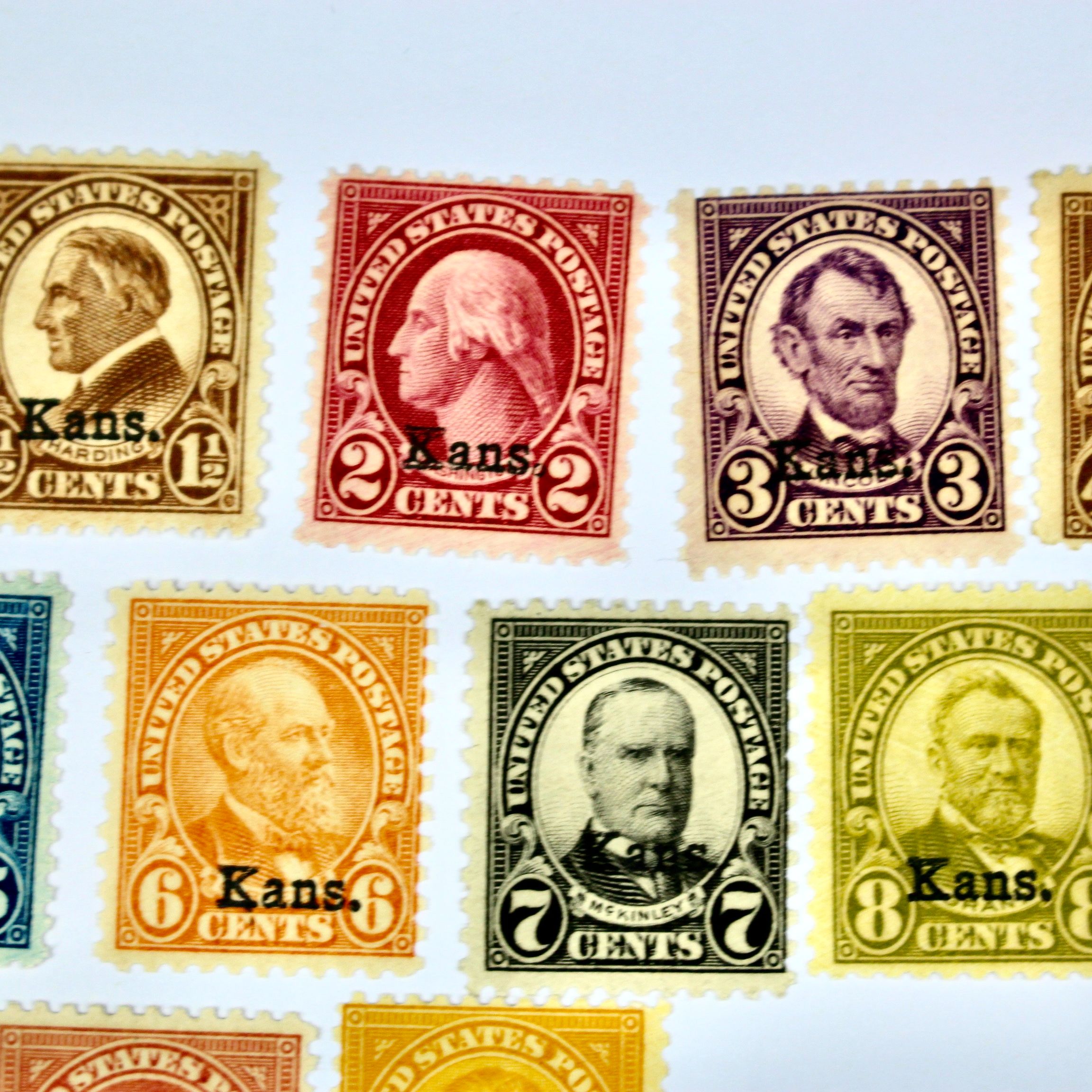 Mint Hinged Kansas Nebraska Postage Stamps