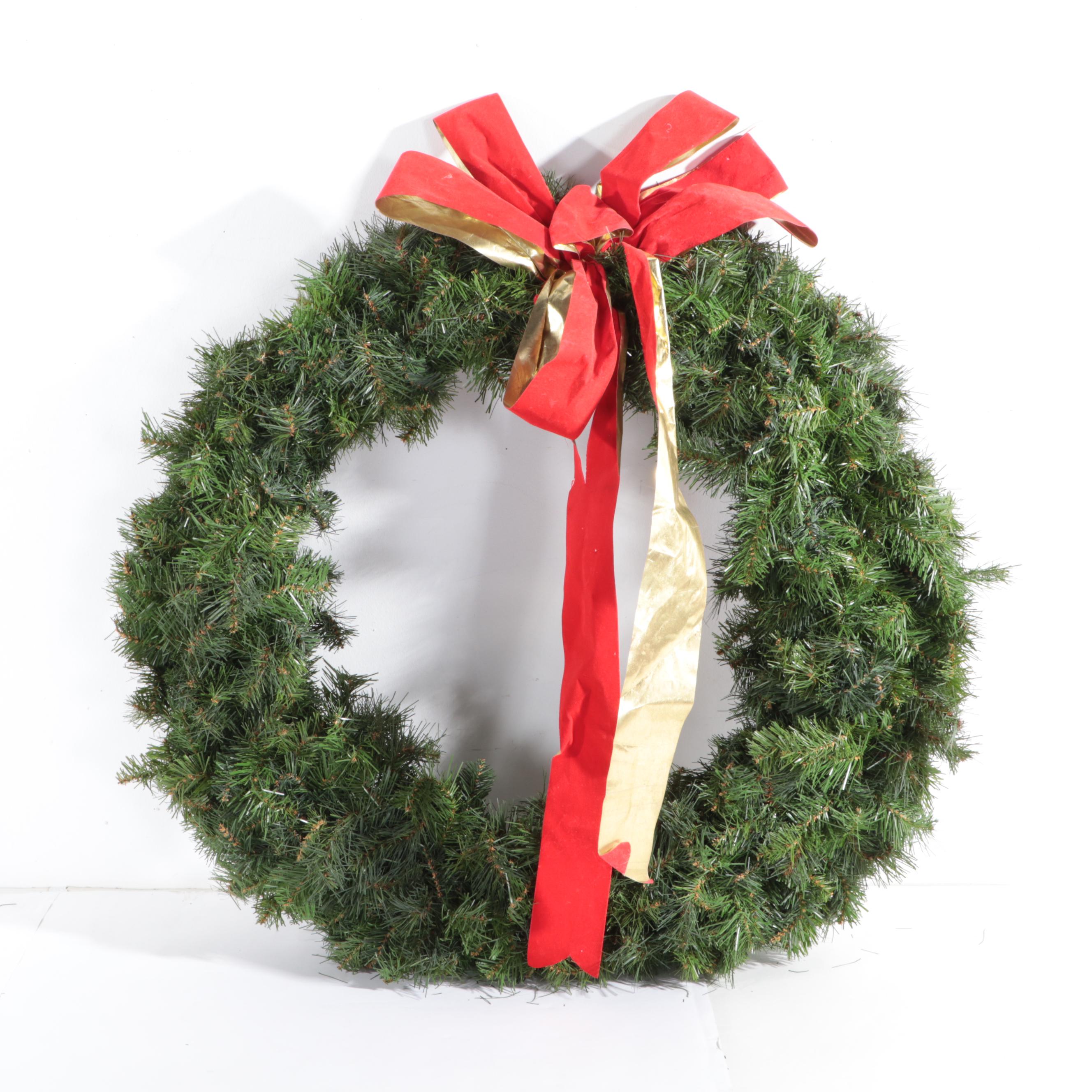 Artificial Wreaths with Red Bows