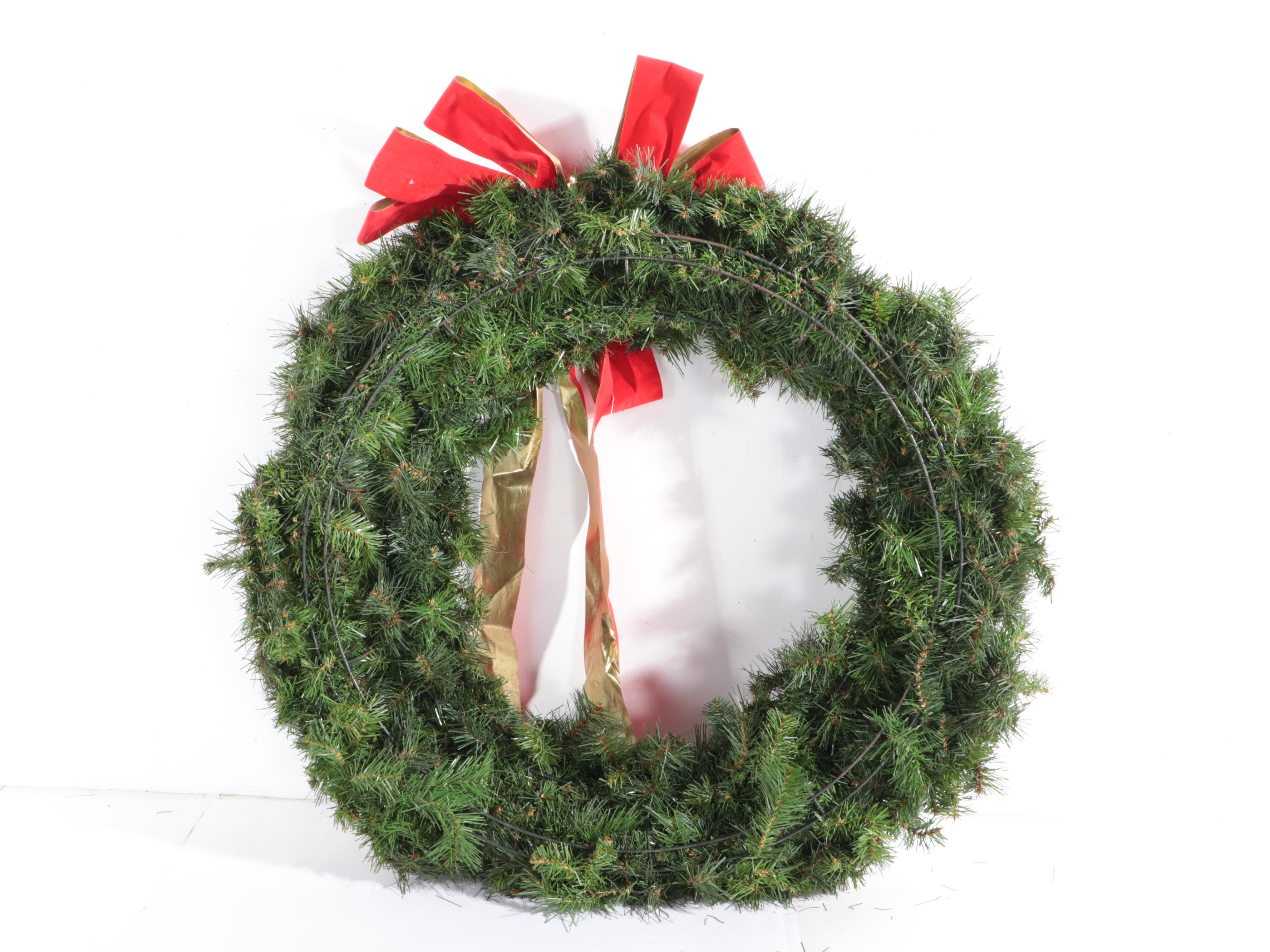 Artificial Wreaths with Red Bows