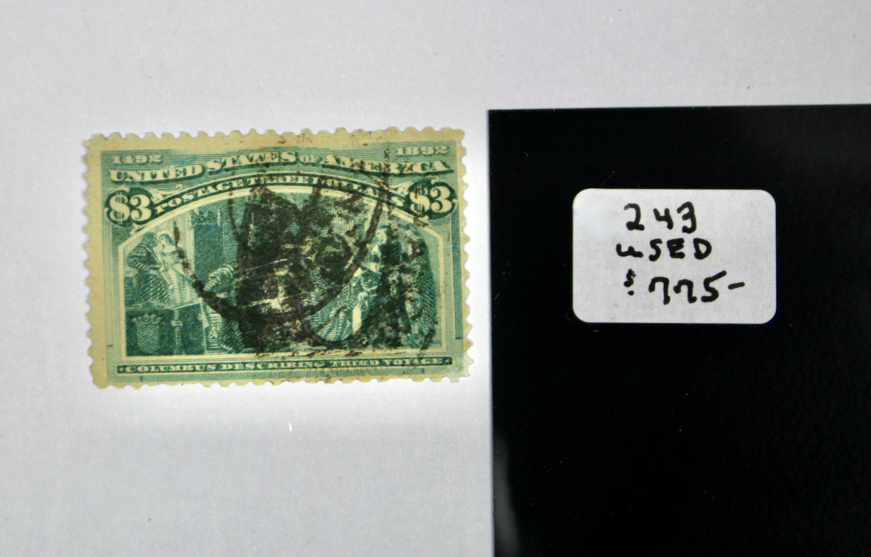 $3 Columbian Exposition Postage Stamp, 1893