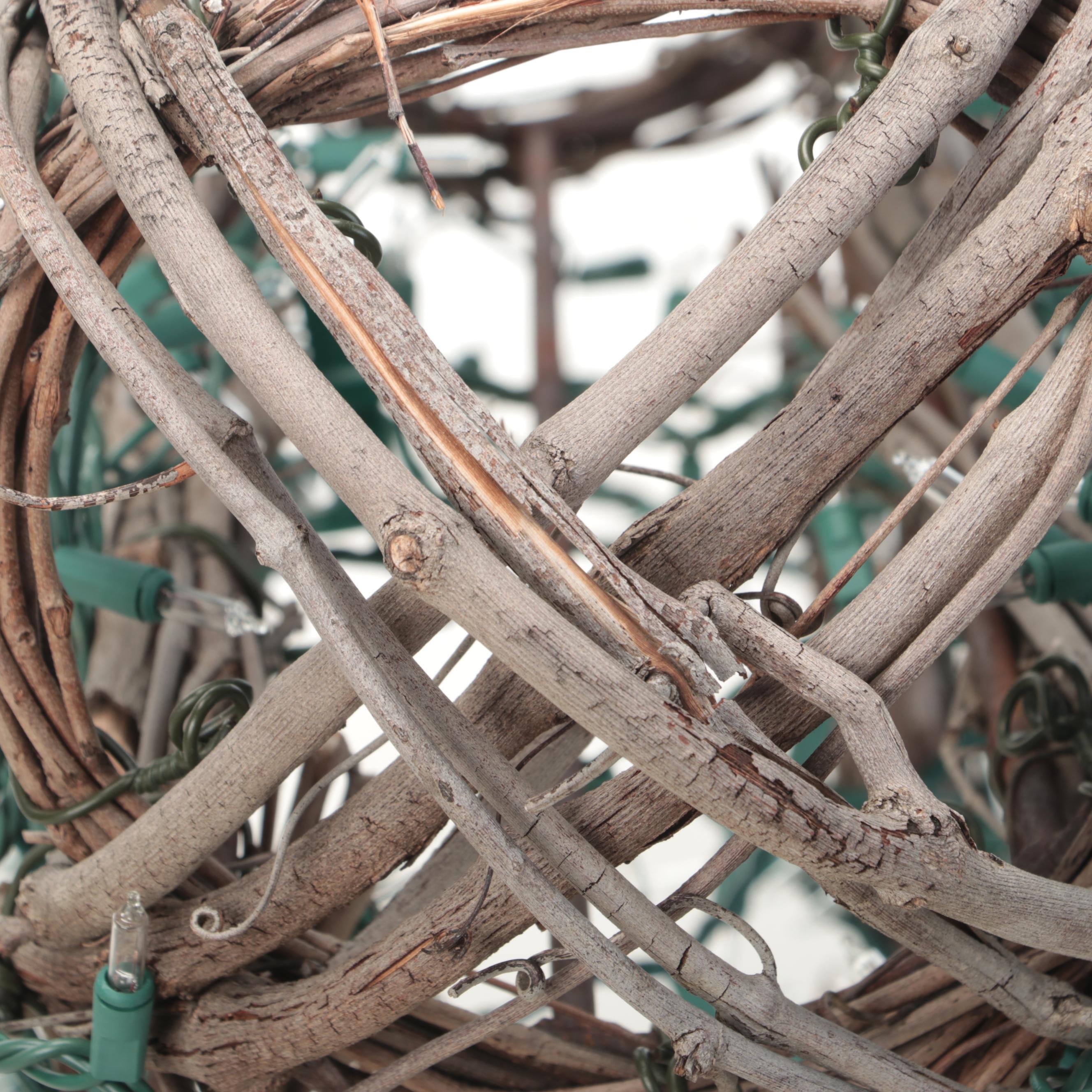 Pair of Hand-Crafted Outdoor Christmas Light-Up Reindeer