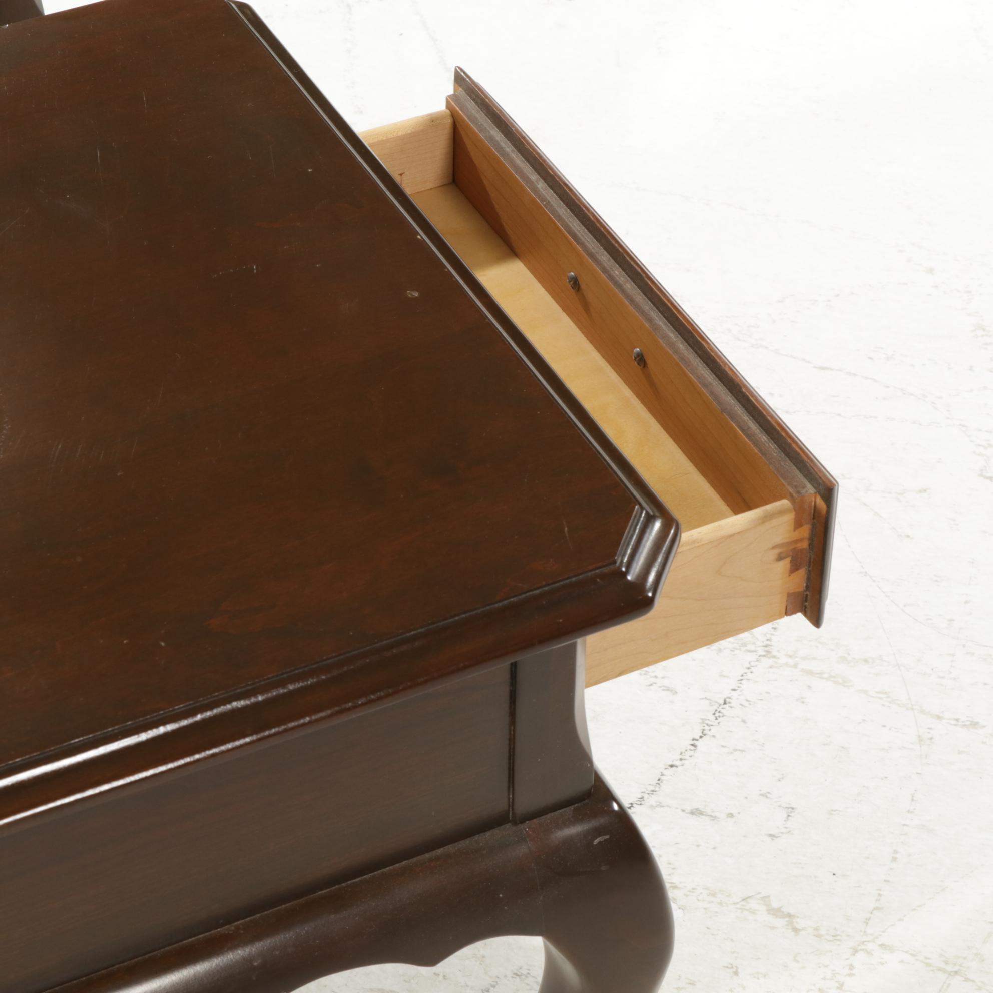 Pair of Harden Queen Anne Style Cherry SingleDrawer End Tables EBTH