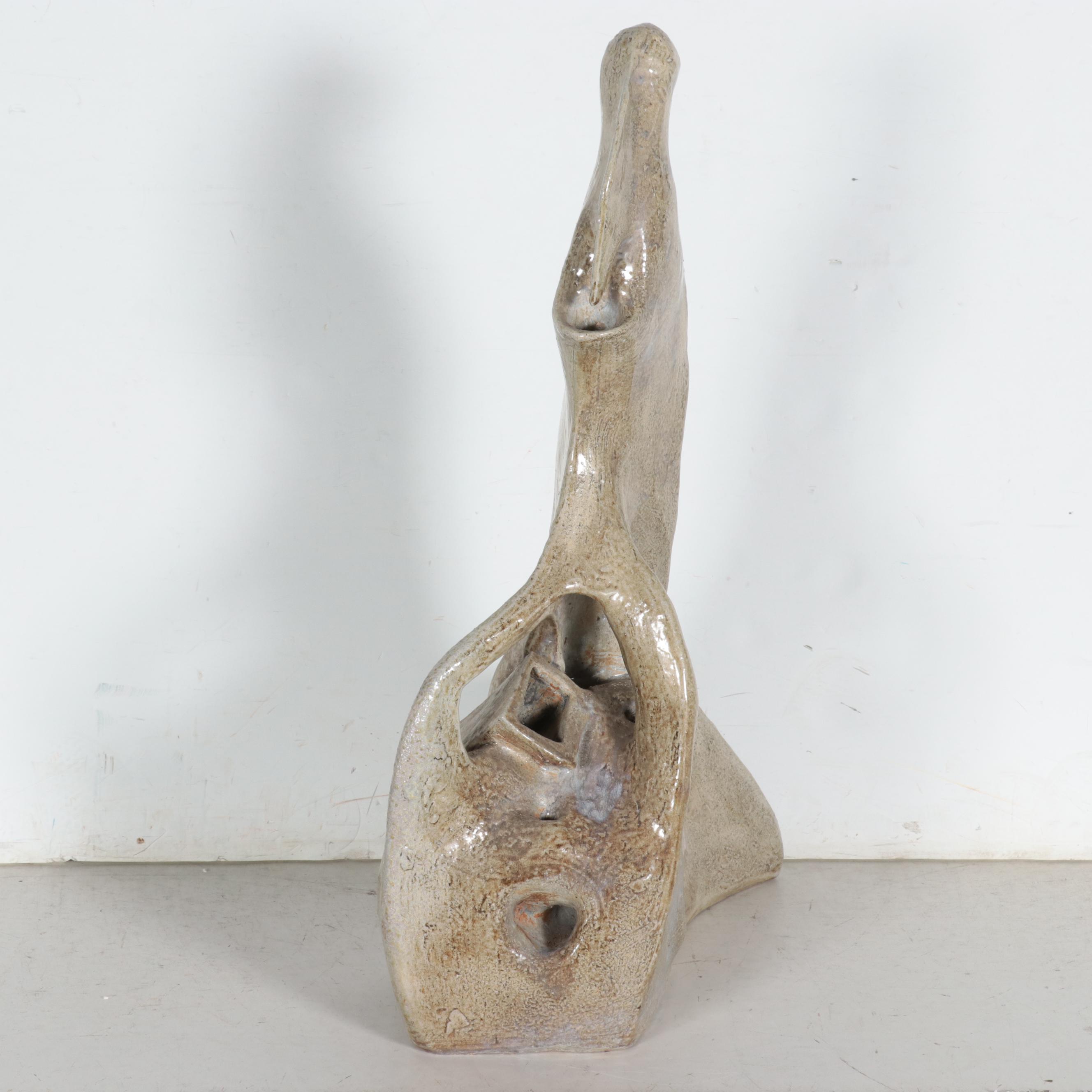Biomorphic Abstract Ceramic Sculpture, 20th Century