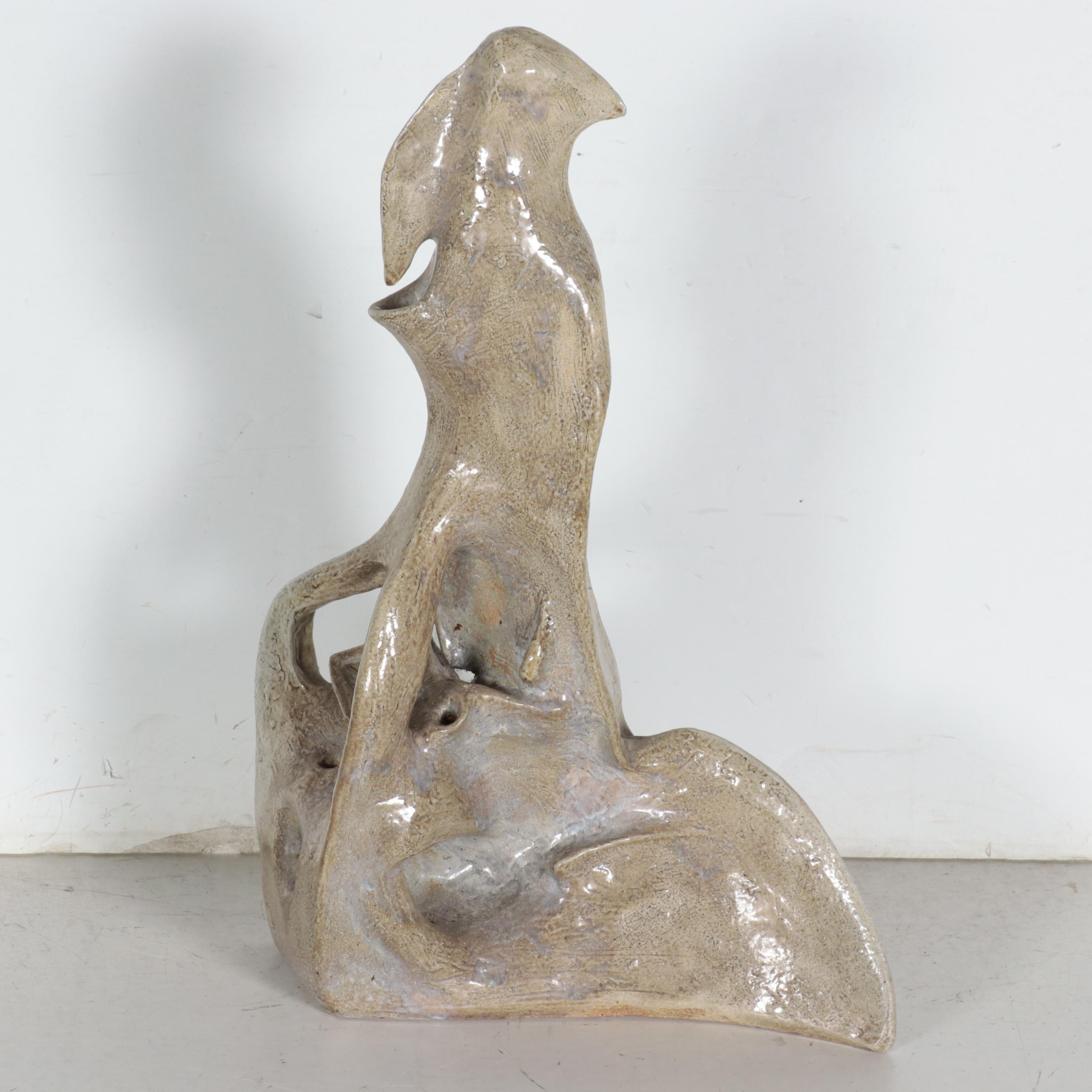 Biomorphic Abstract Ceramic Sculpture, 20th Century