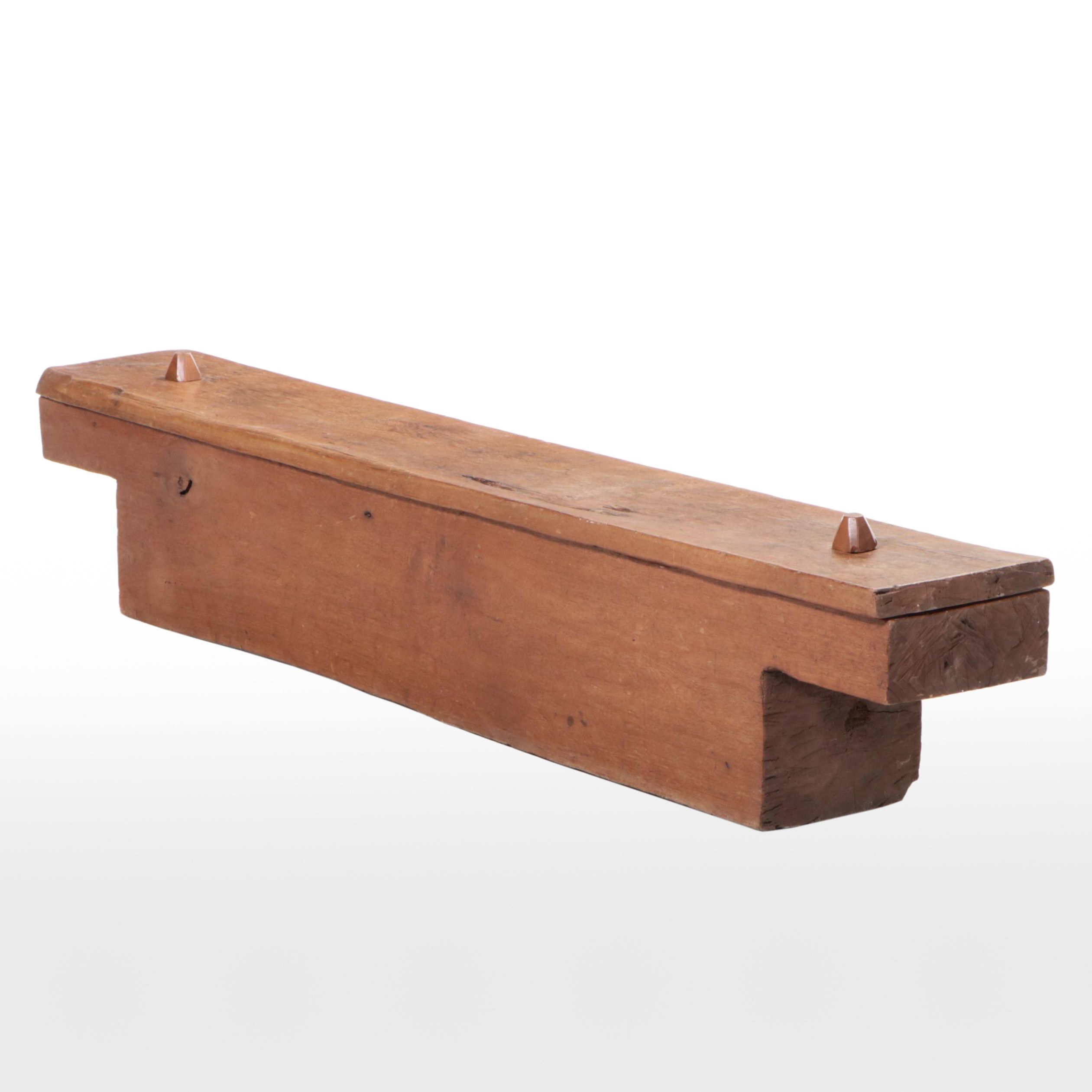 Primitive Style Pegged and Hewn Timber Lift-Top Storage Bench