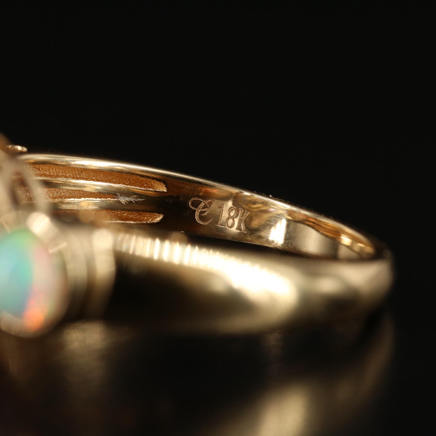 Chromia 18K Tanzanite, Opal and Diamond Ring | EBTH