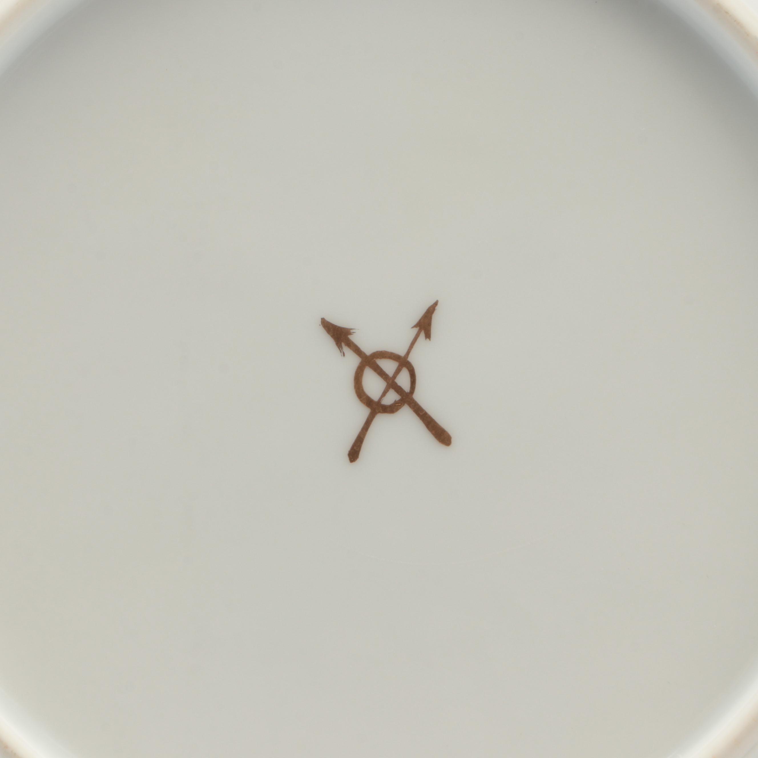 English Hand-Painted Porcelain Armorial Plates