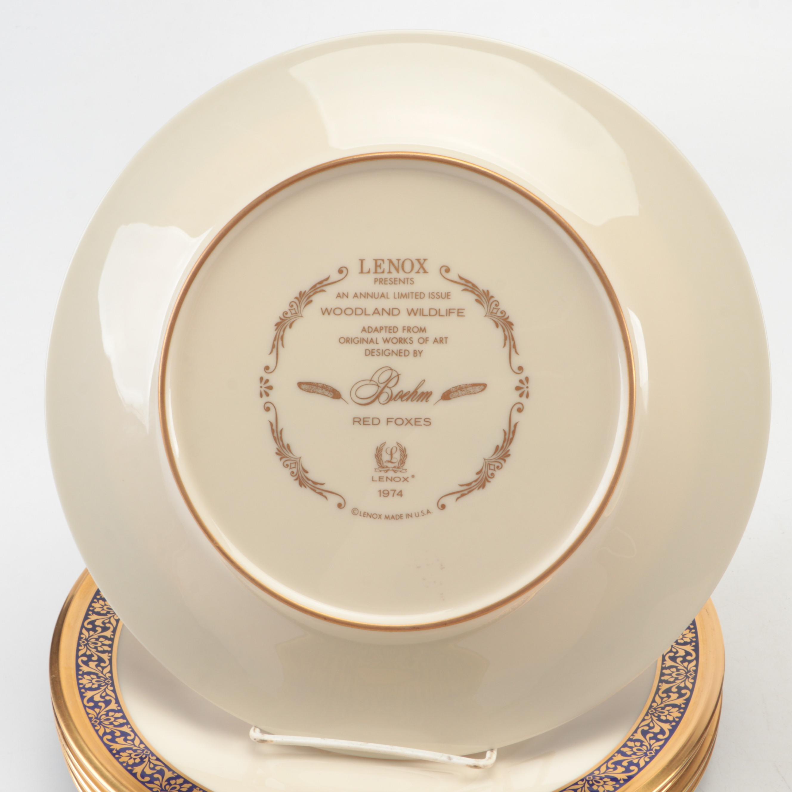 Lenox Limited Edition "Woodland Wildlife" Bone China Collector Plates, 1973–1982