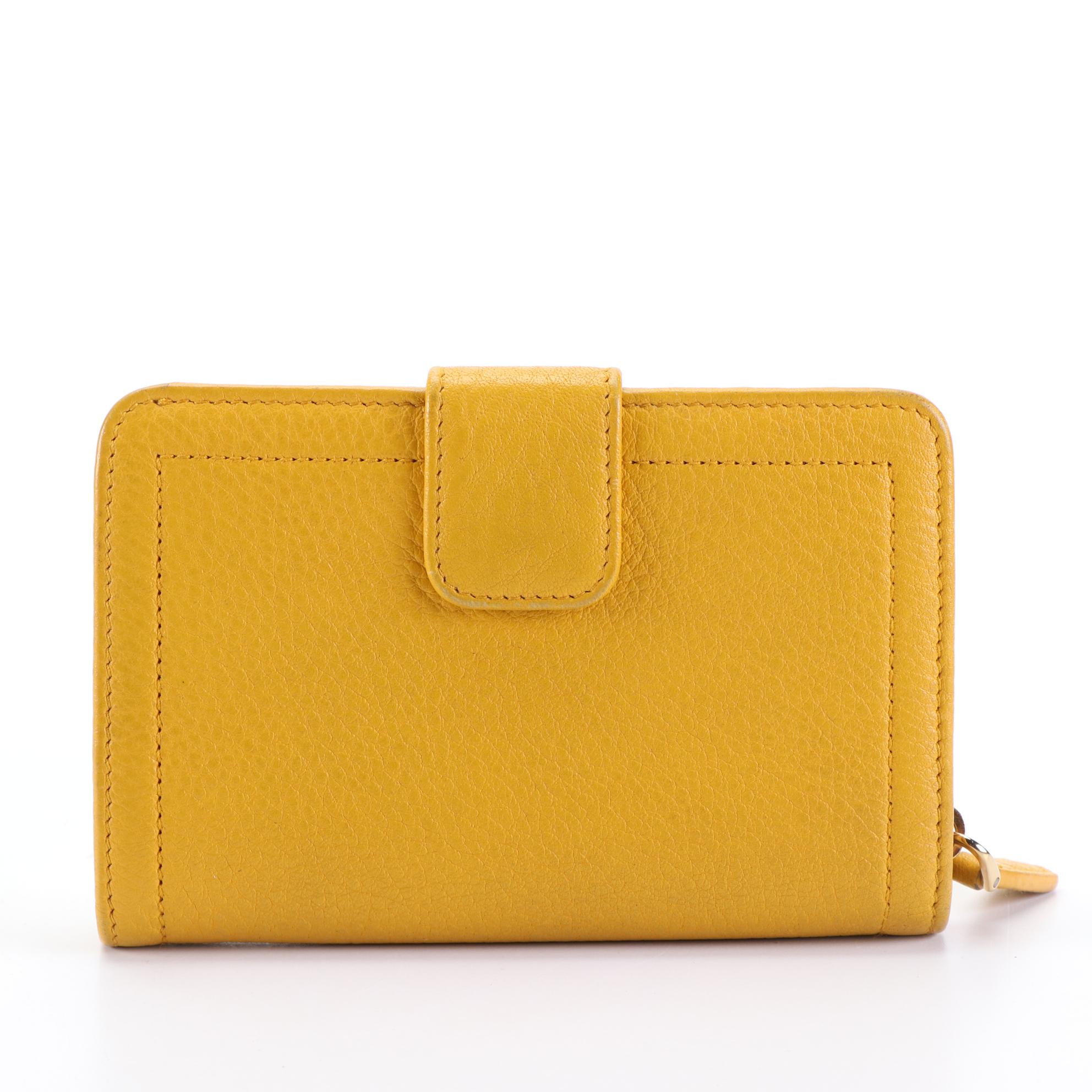 Prada Vitello Daino Leather Wallet in Mimosa