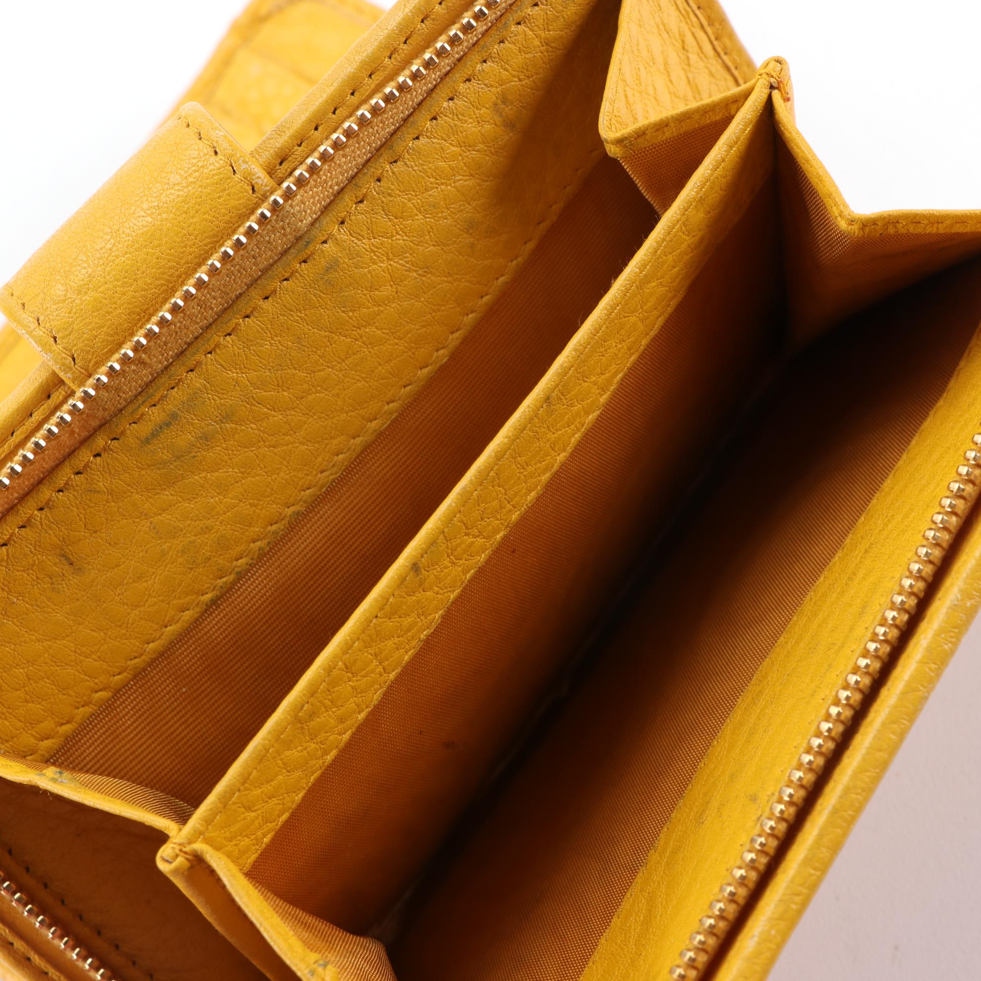 Prada Vitello Daino Leather Wallet in Mimosa