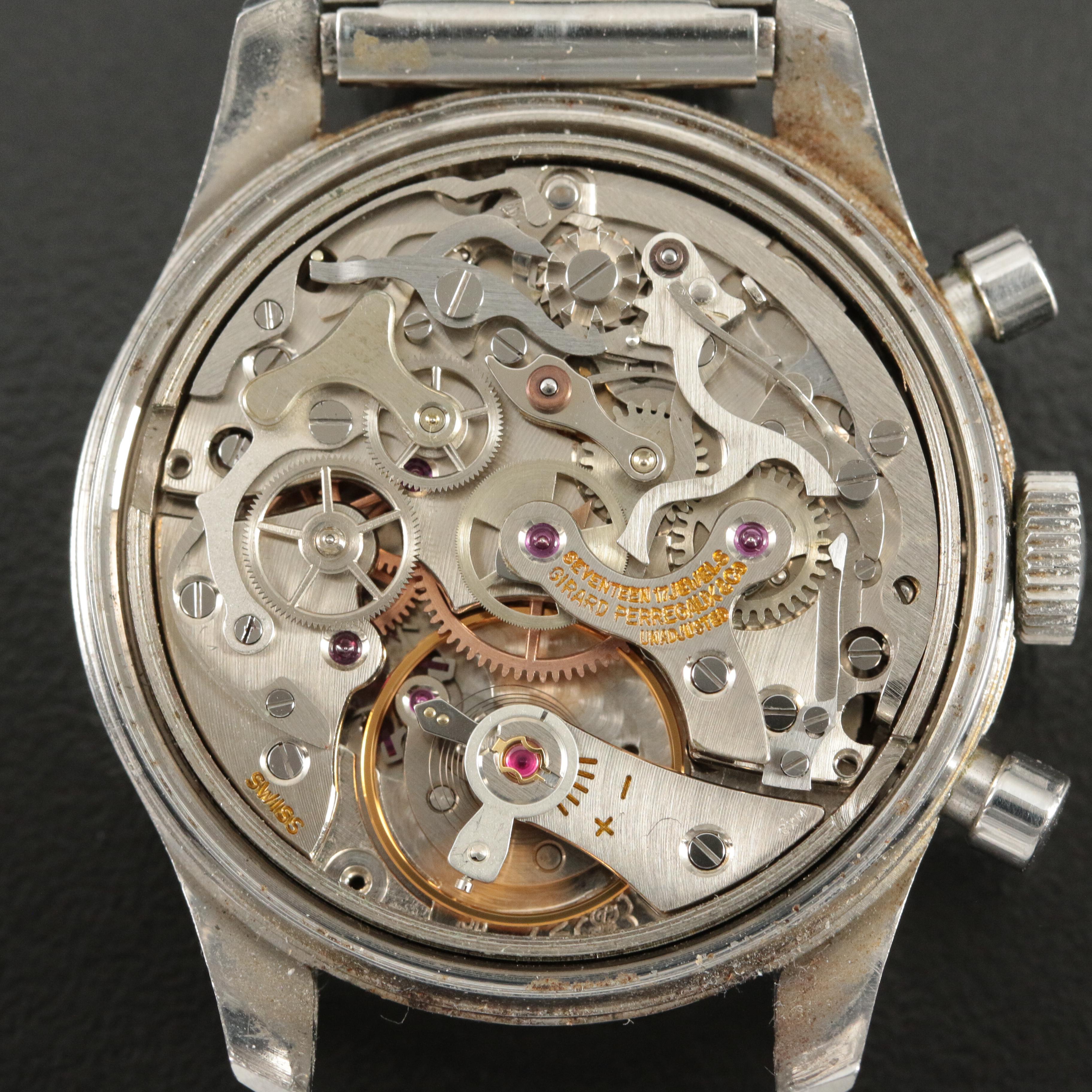 Girard Perregaux Stainless Steel Chronograph Valjoux 72 Watch