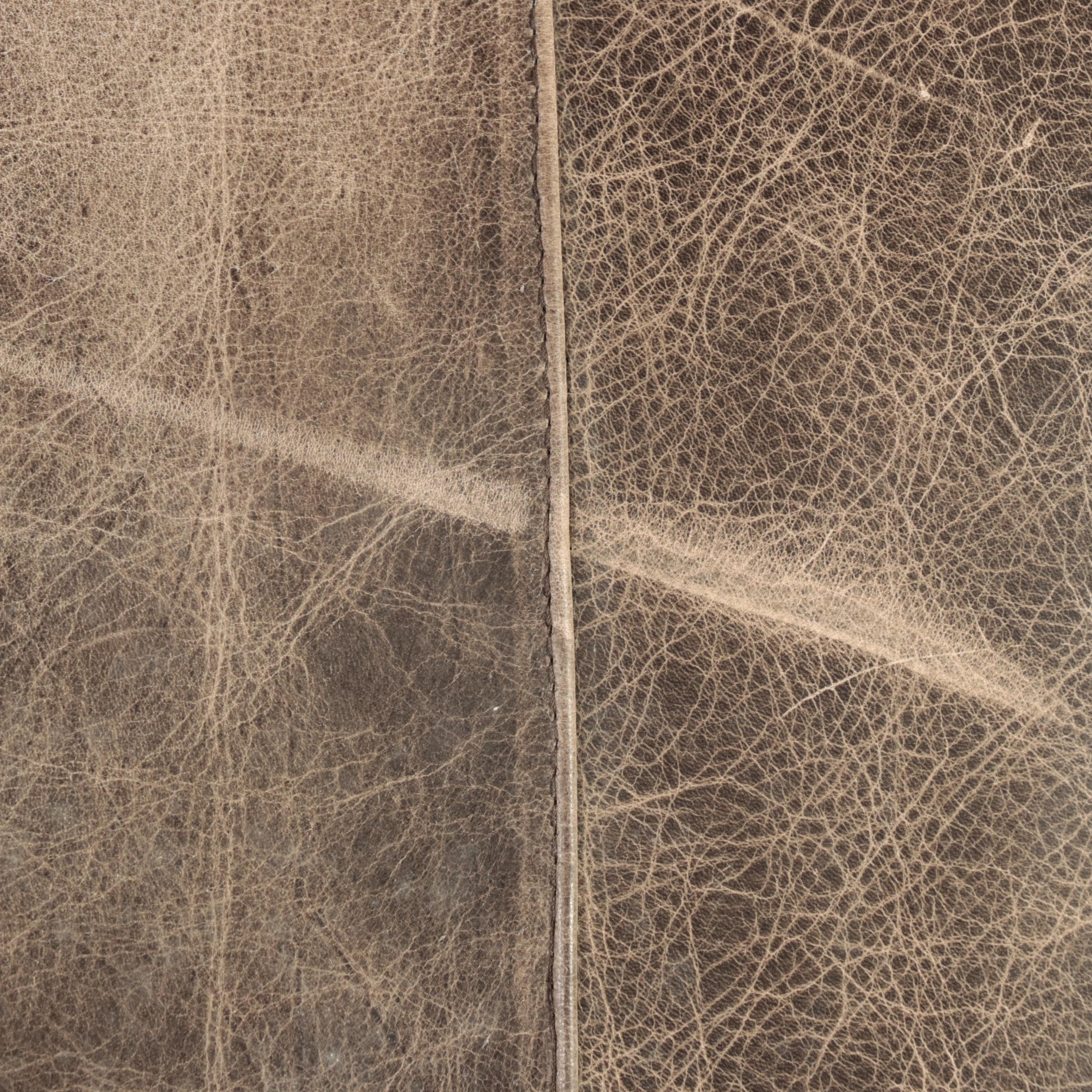 Robb & Stucky Leather and Fabric-Upholstered Loveseat Sofa