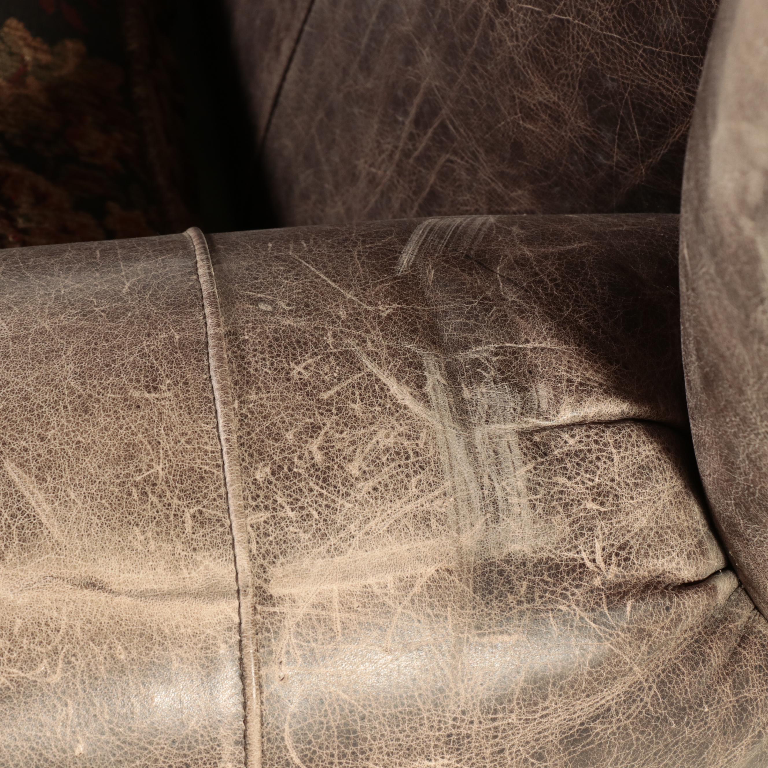 Robb & Stucky Leather and Fabric-Upholstered Loveseat Sofa