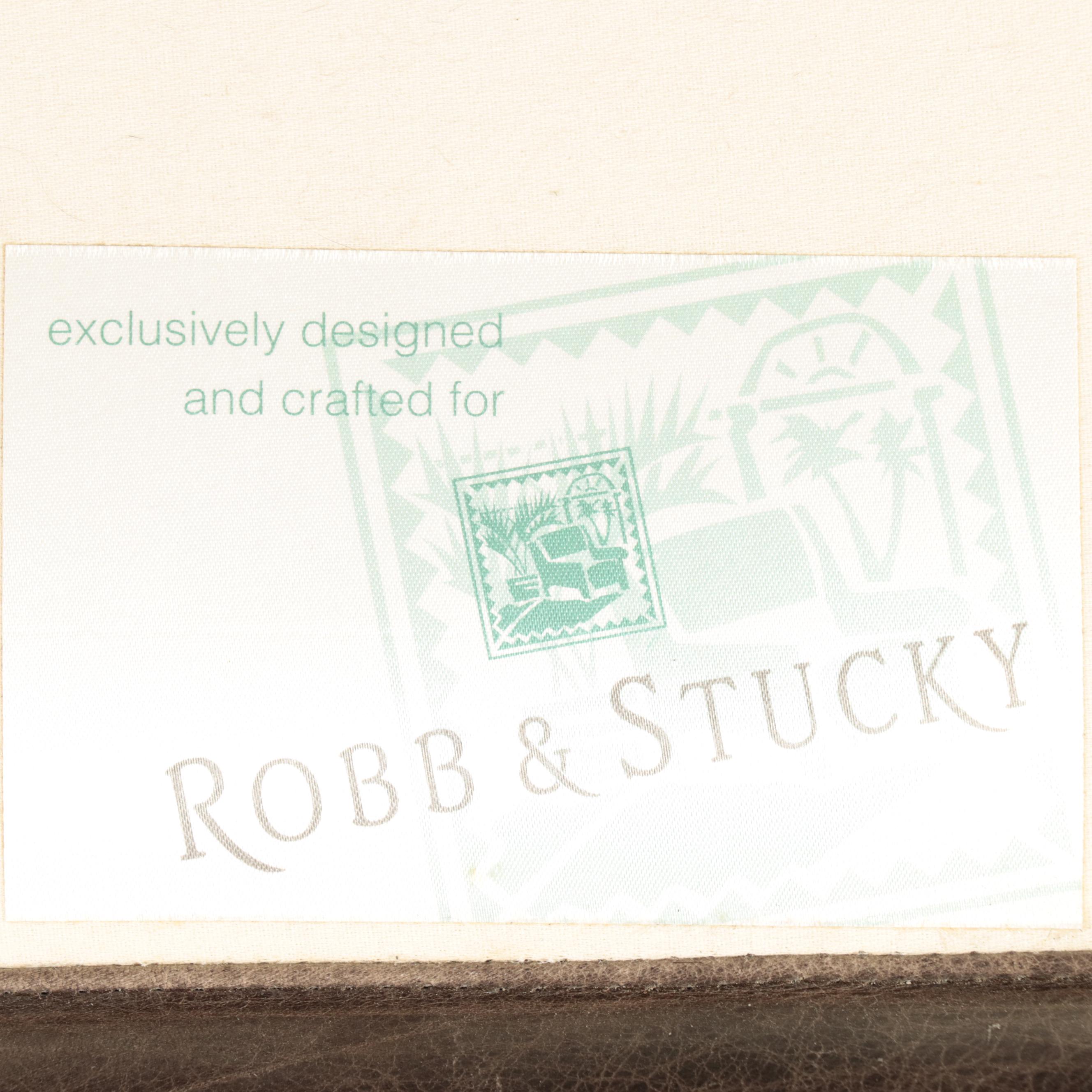 Robb & Stucky Leather and Fabric-Upholstered Loveseat Sofa