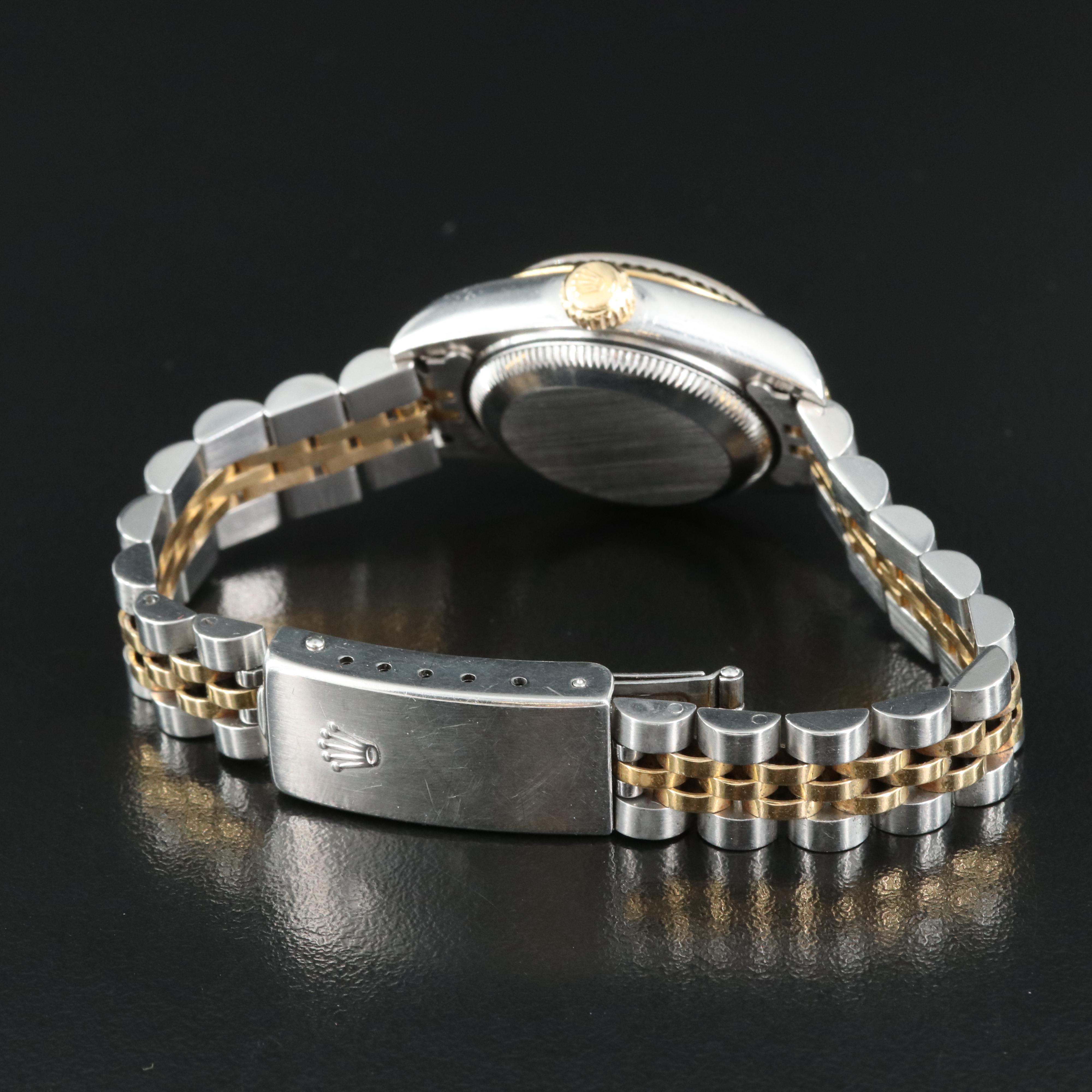 1999 Rolex Factory Diamonds Blue Dial Datejust Watch