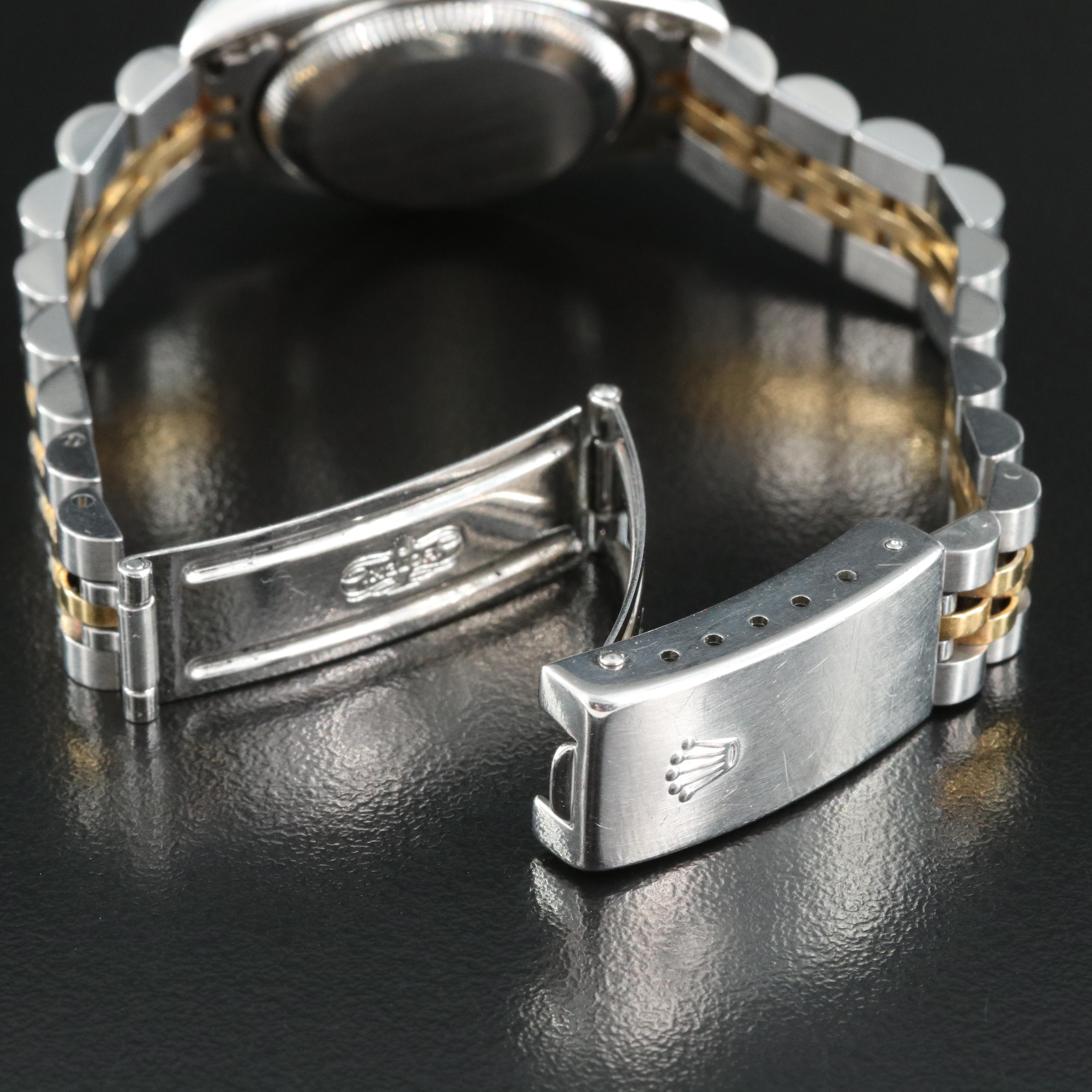 1999 Rolex Factory Diamonds Blue Dial Datejust Watch