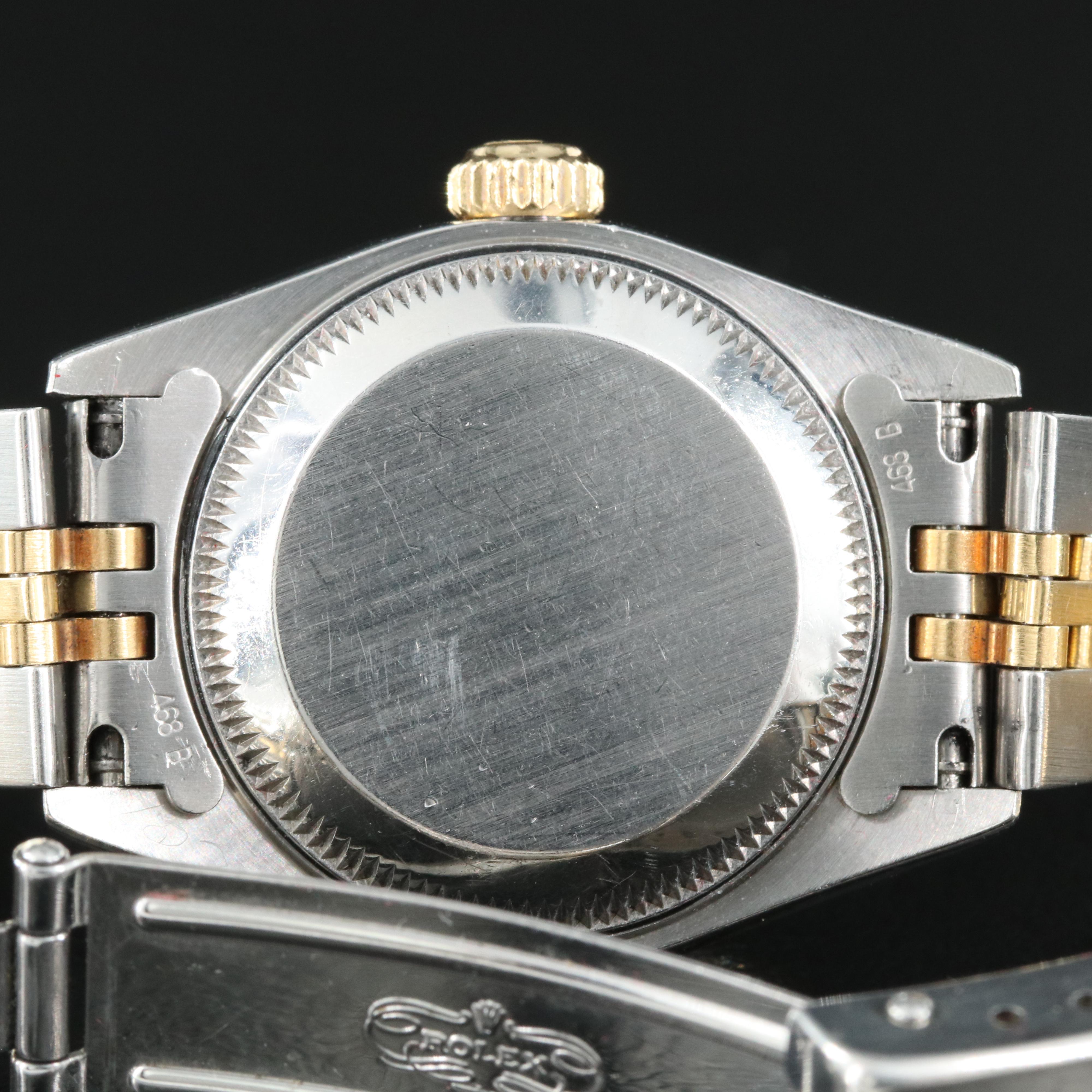 1999 Rolex Factory Diamonds Blue Dial Datejust Watch