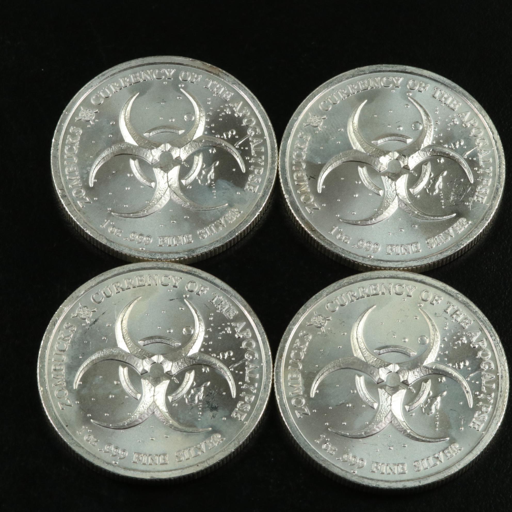 Twenty 1-Oz. Fine Silver Rounds, "Zombucks"