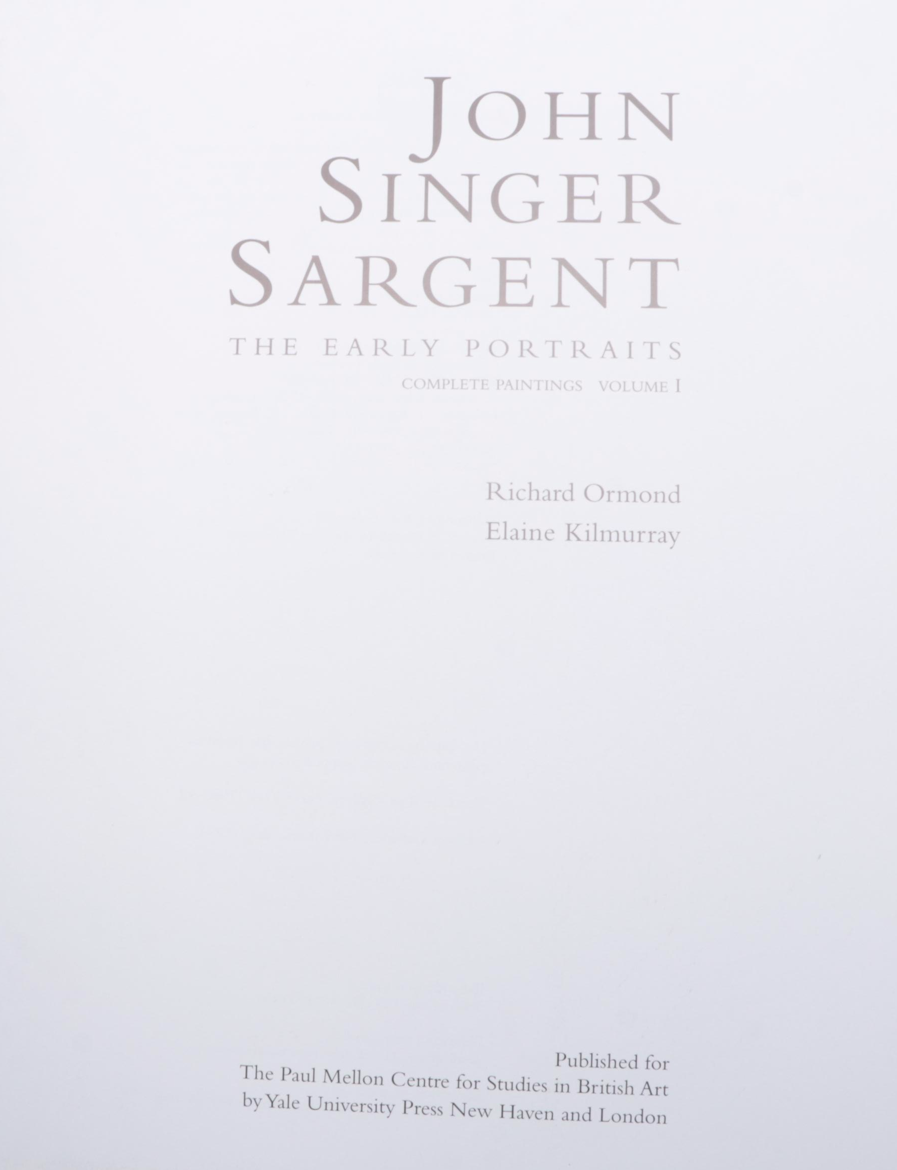 "John Singer Sargent: The Early Portraits" Vol. I and More Art Books