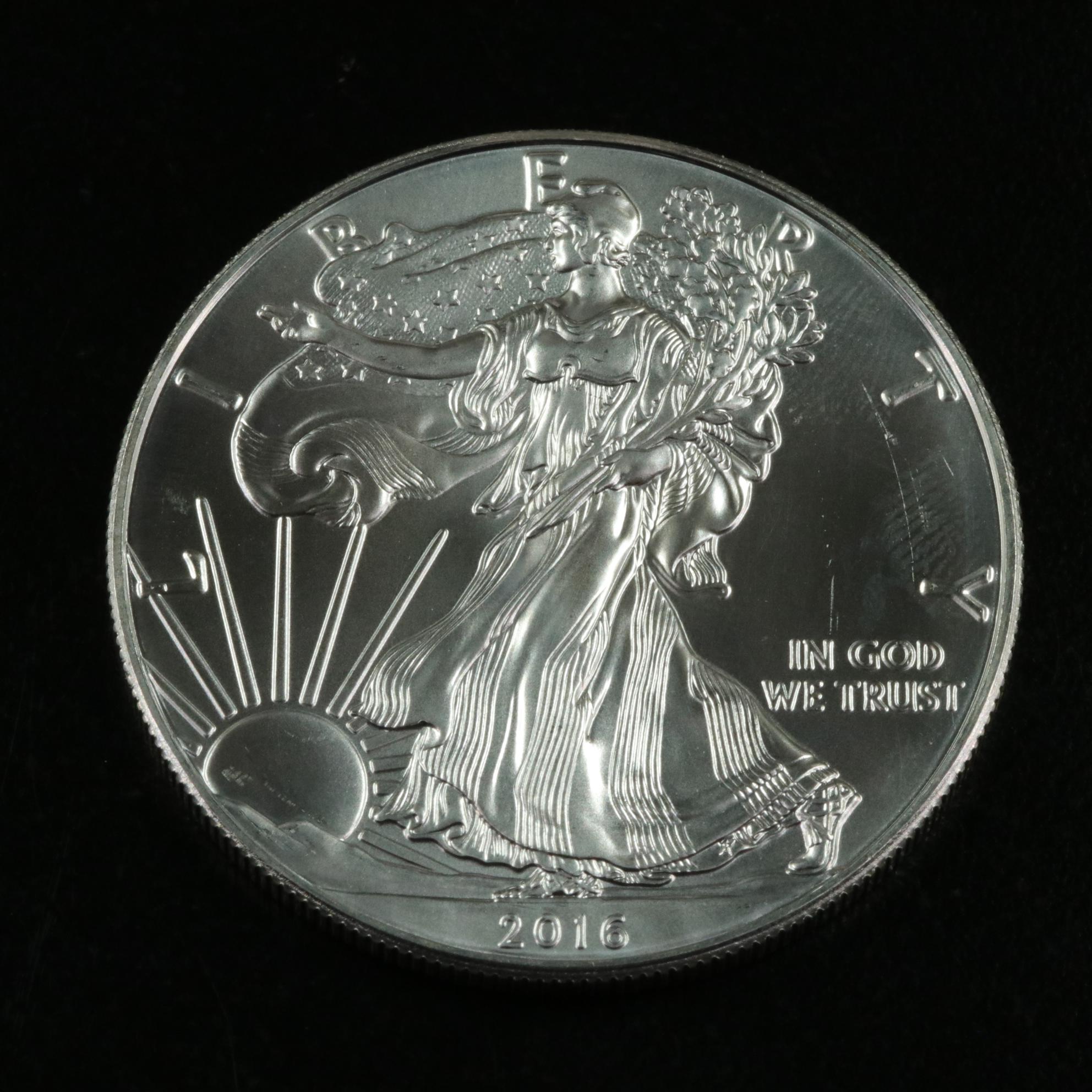 Roll of Twenty 2016 American Silver Eagle Bullion Coins