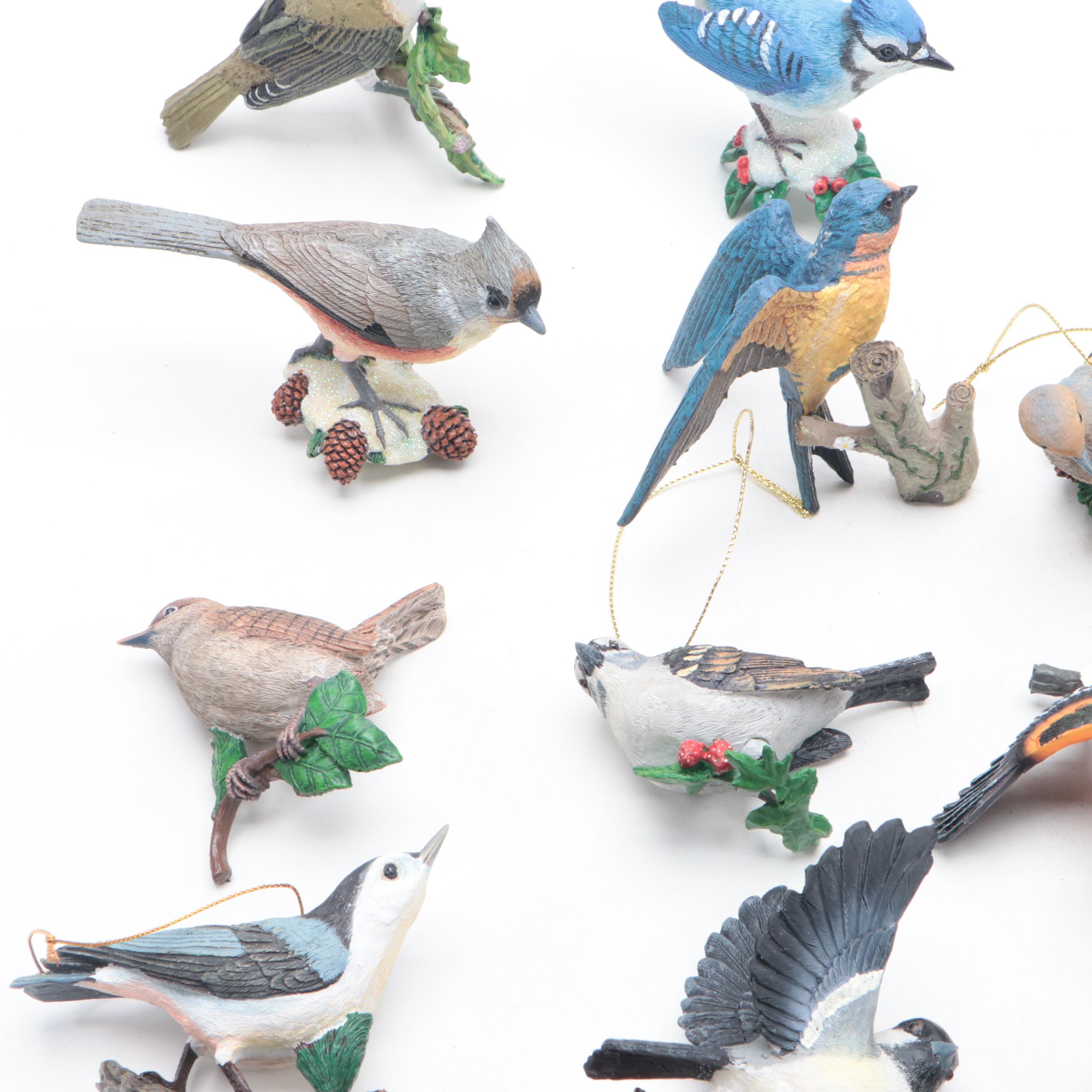 The Danbury Mint Cast Resin Bird Christmas Ornaments