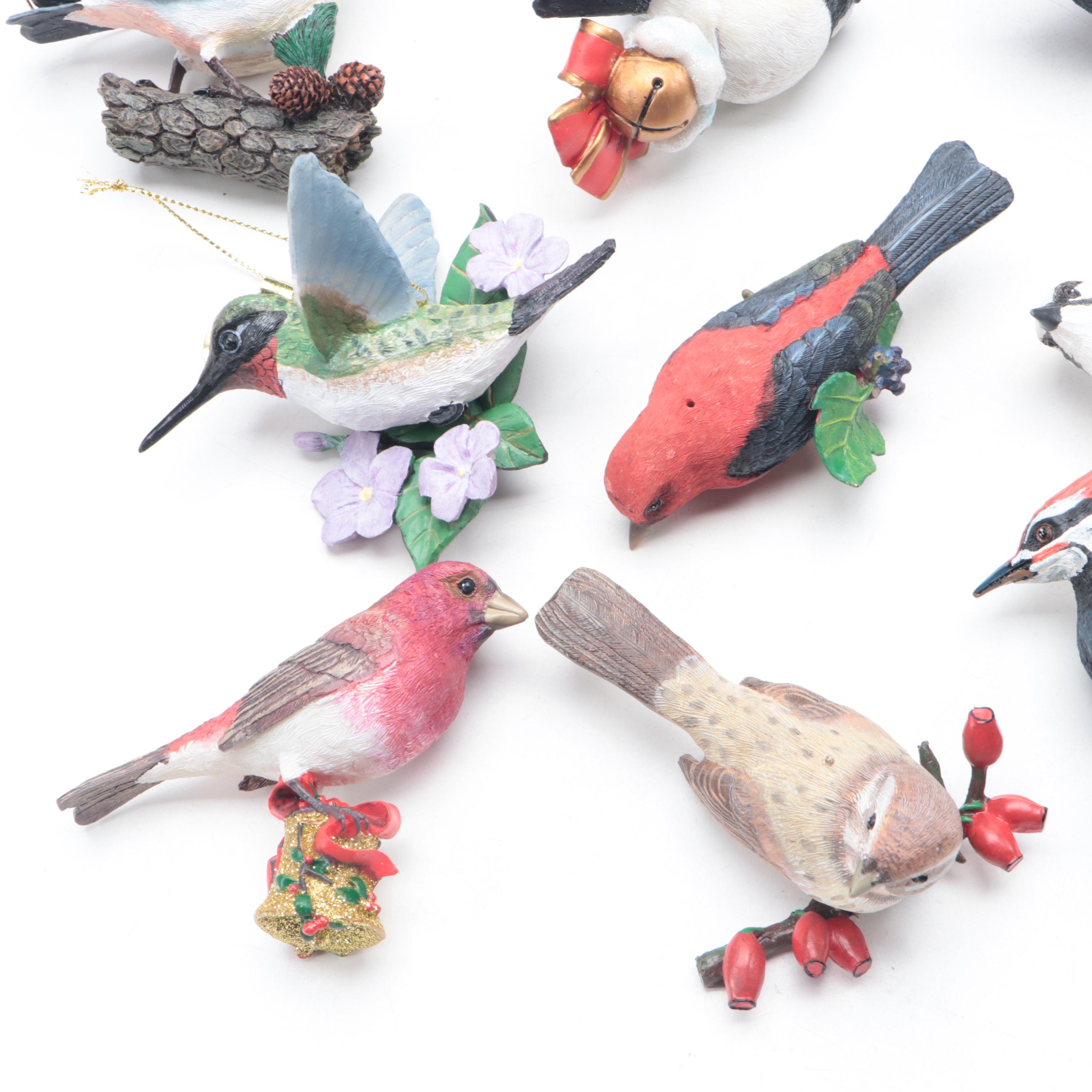 The Danbury Mint Cast Resin Bird Christmas Ornaments