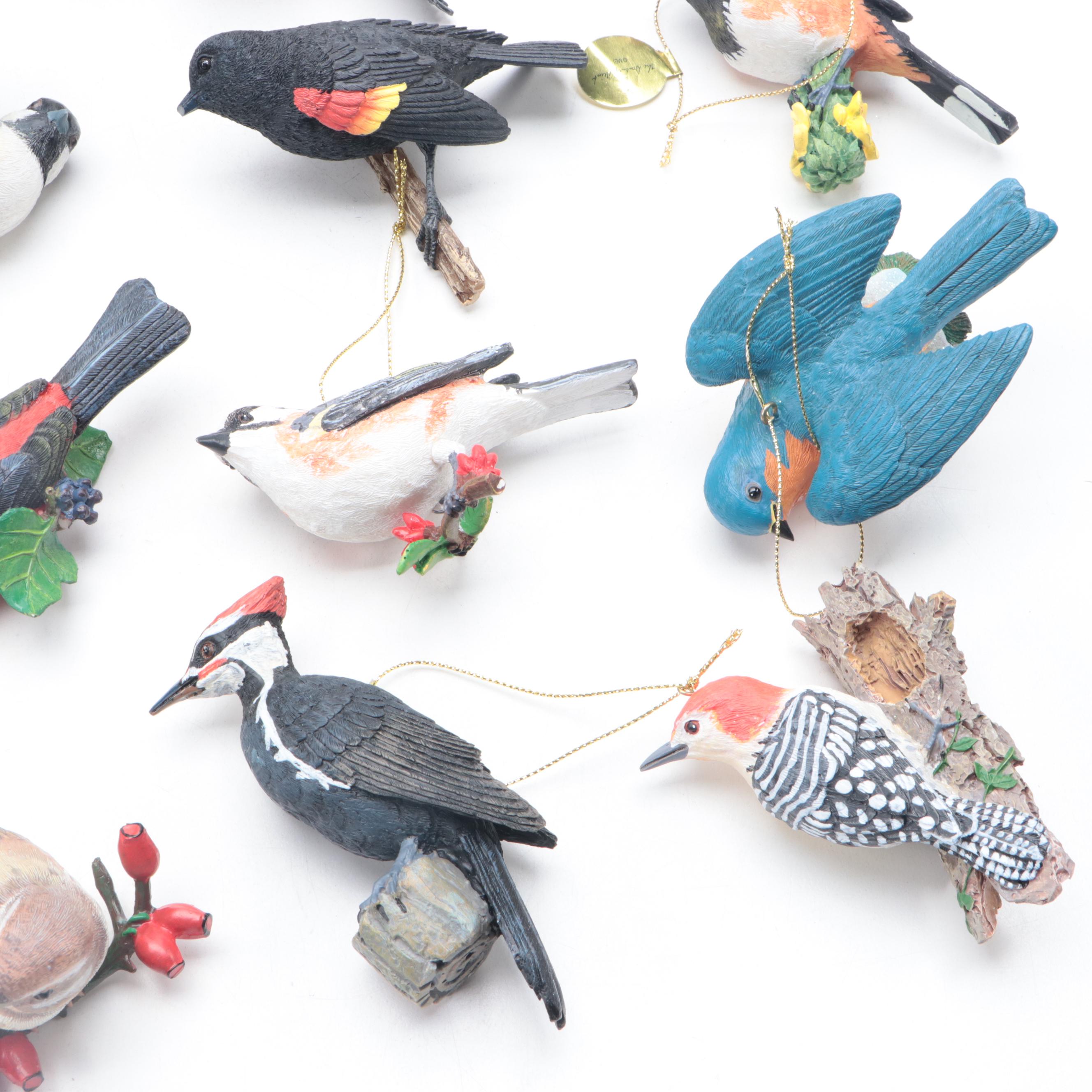 The Danbury Mint Cast Resin Bird Christmas Ornaments