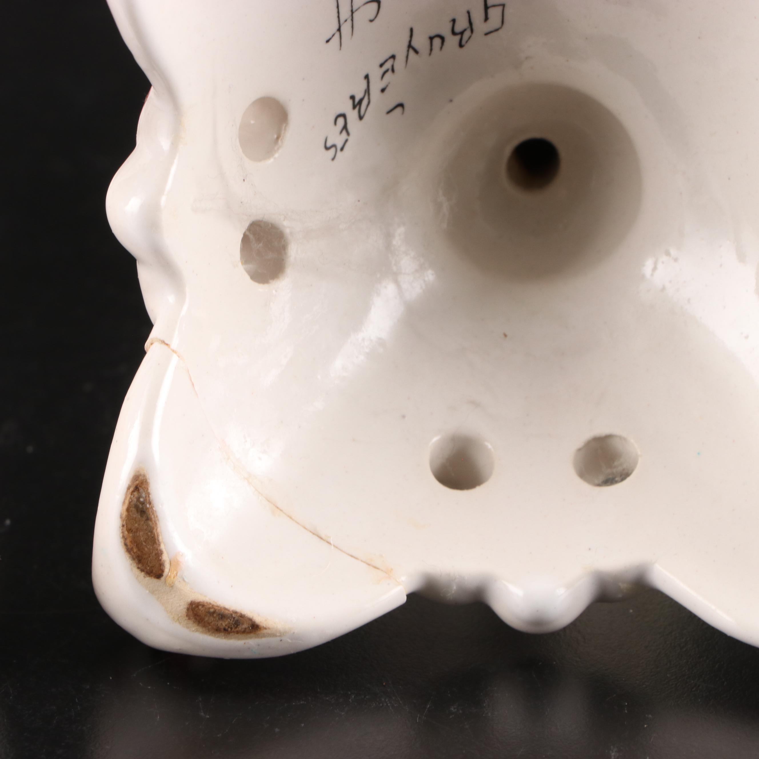 Gruyeres Faience Candlesticks and Centerpiece Bowl