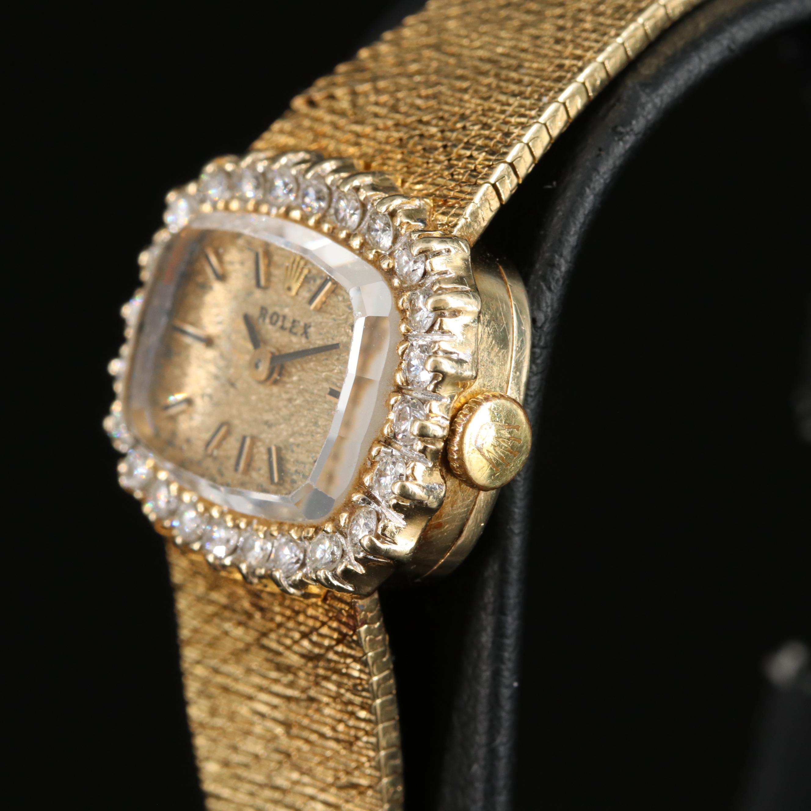 Vintage 14K and 1.23 CTW Diamond Rolex Watch