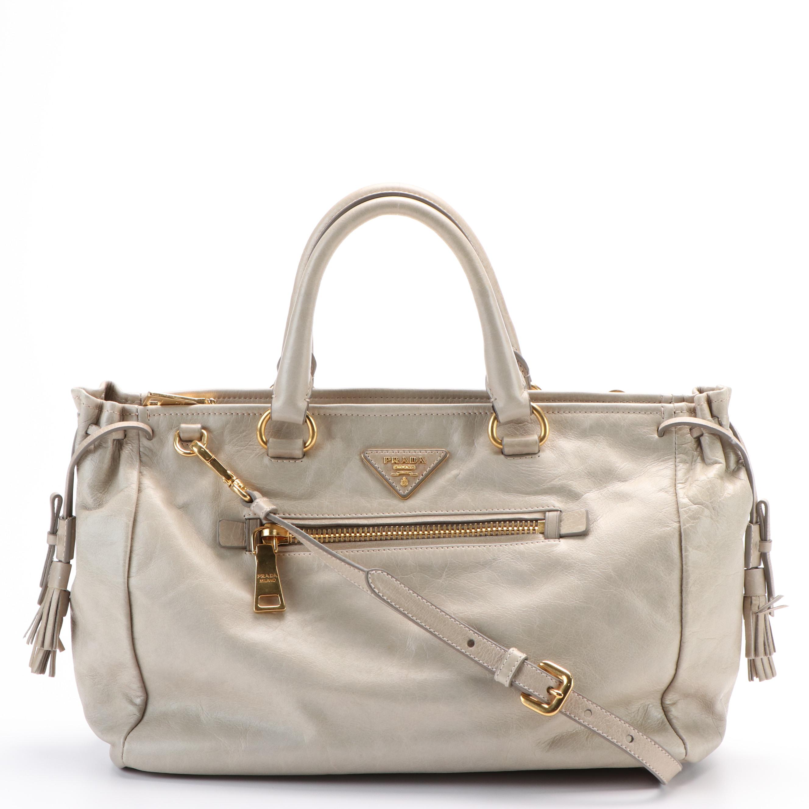 Prada Vitello Shine Satchel Handbag