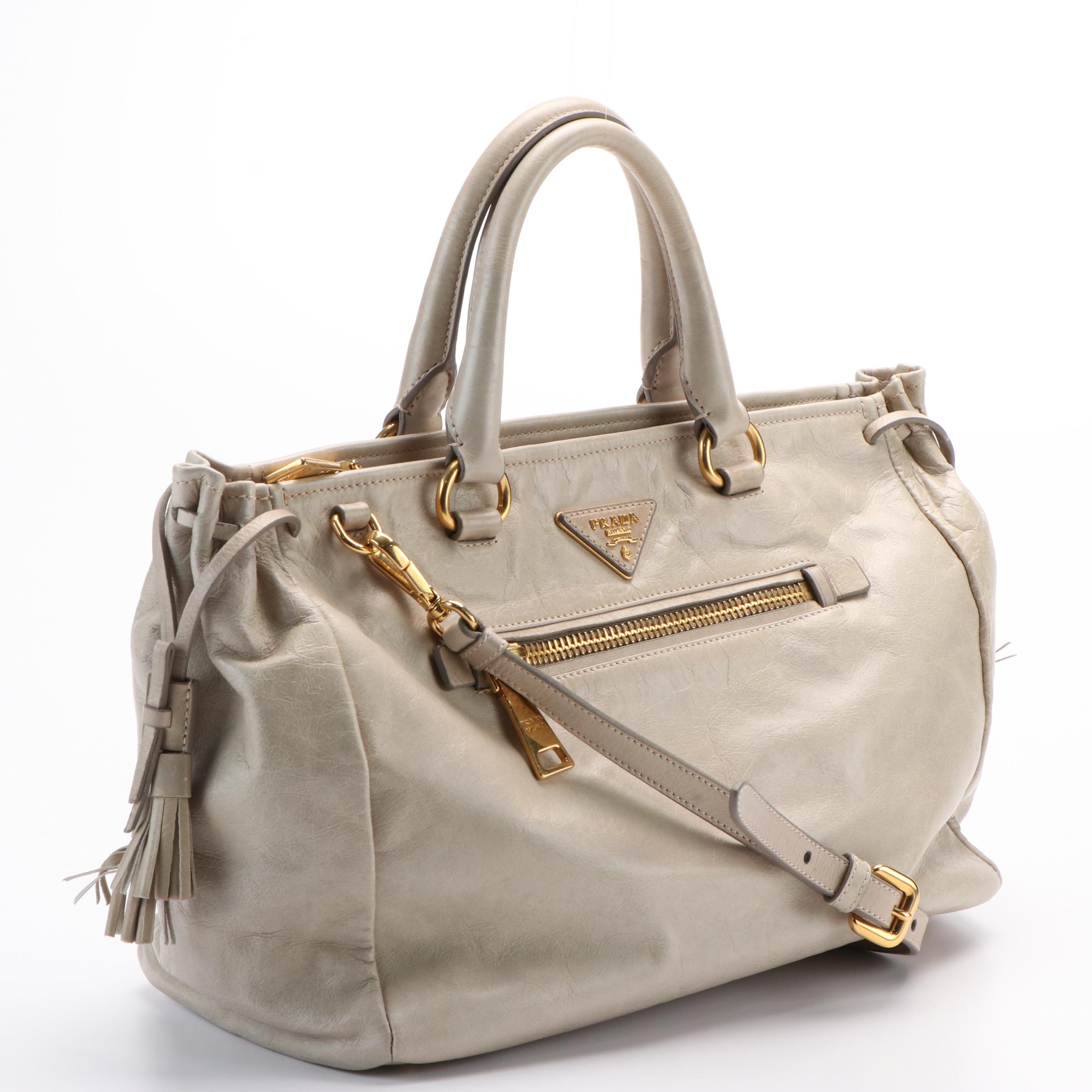 Prada Vitello Shine Satchel Handbag