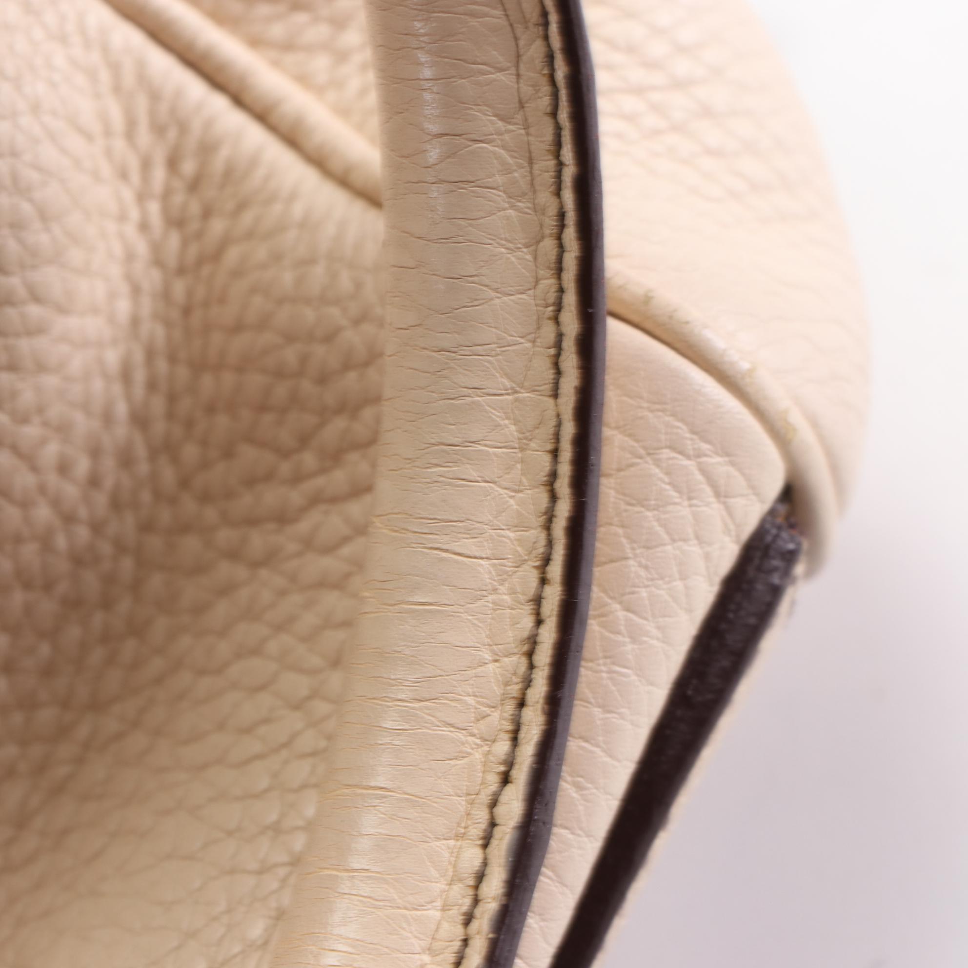 Prada Logo Boston Bag BR3091 in Off-White Vitello Daino Leather