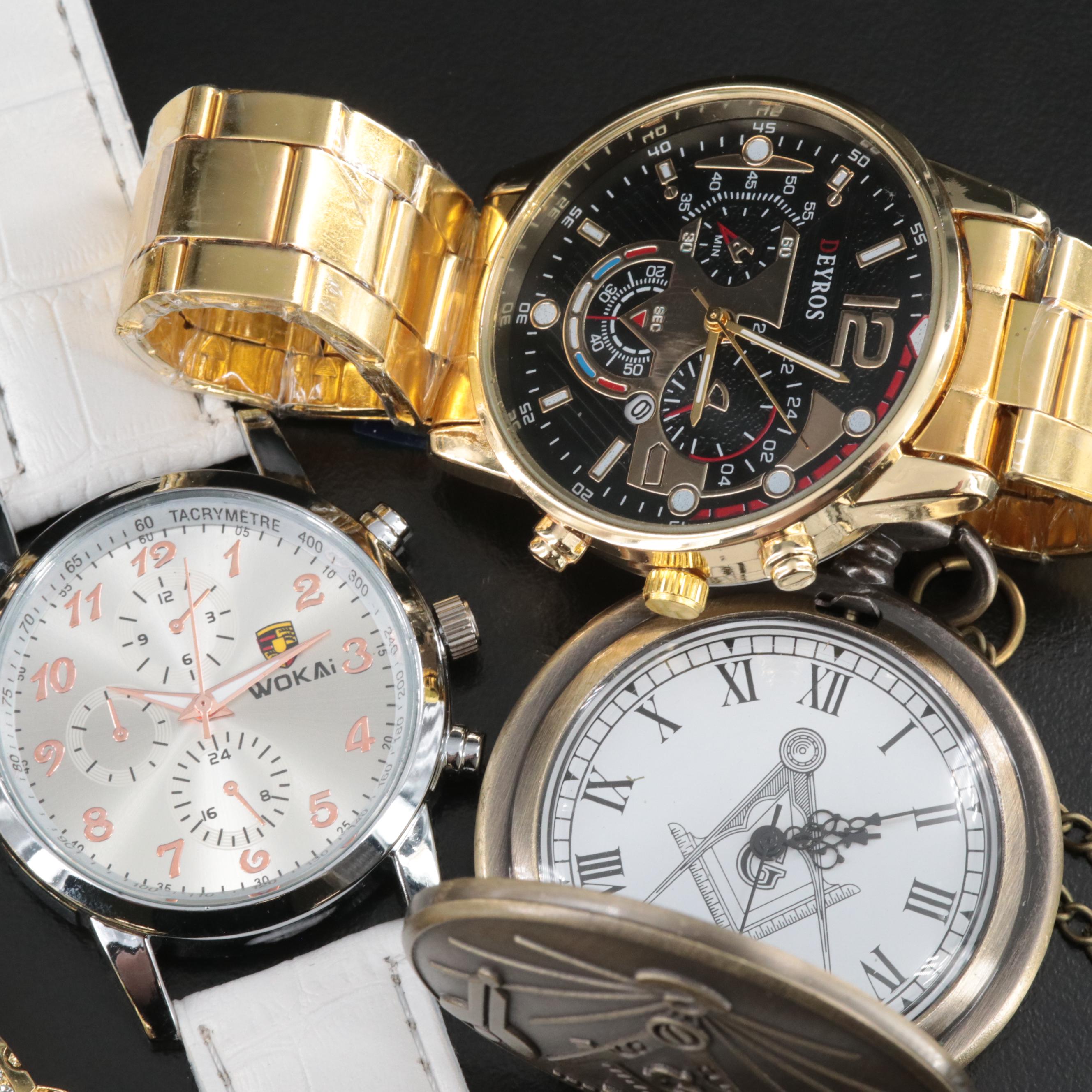 Masonic Pocket Watch, Four Fashion Watches, Sizing Tool