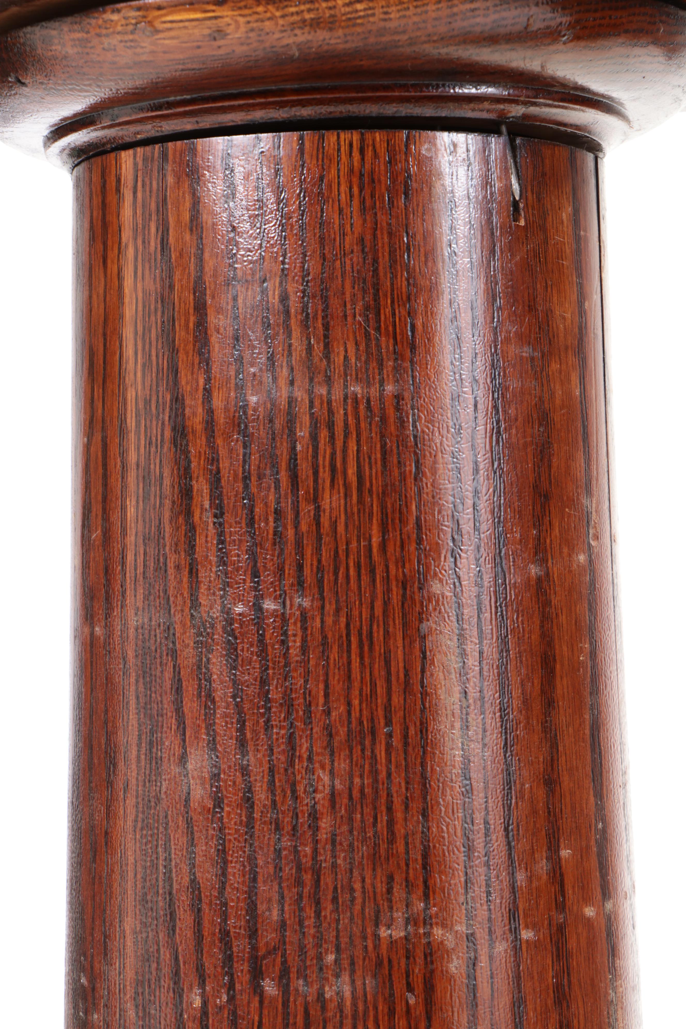 Pair of Heavy Oak Wood Pillars