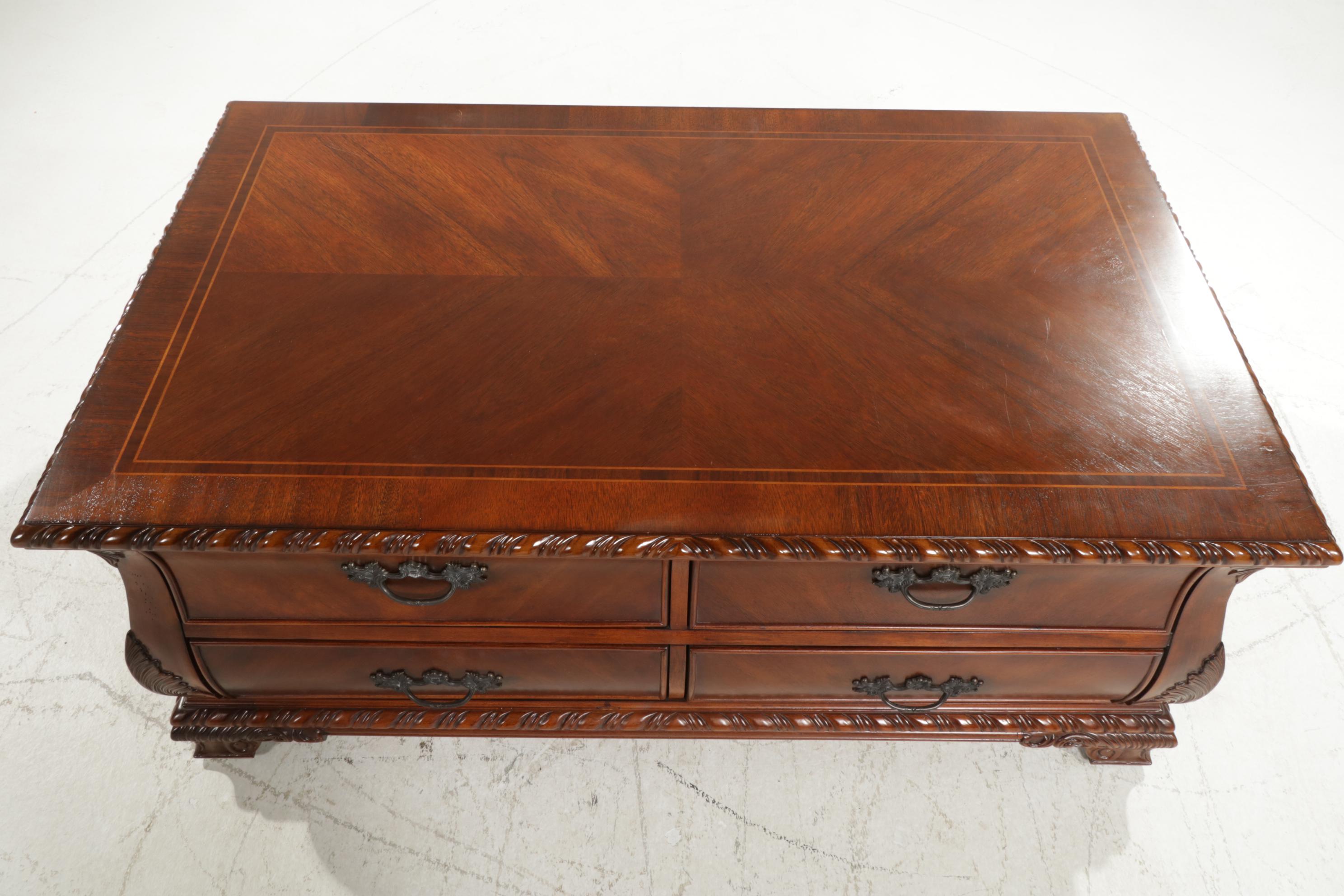 Broyhill Furniture Mahogany Bombe-Form Cocktail Table