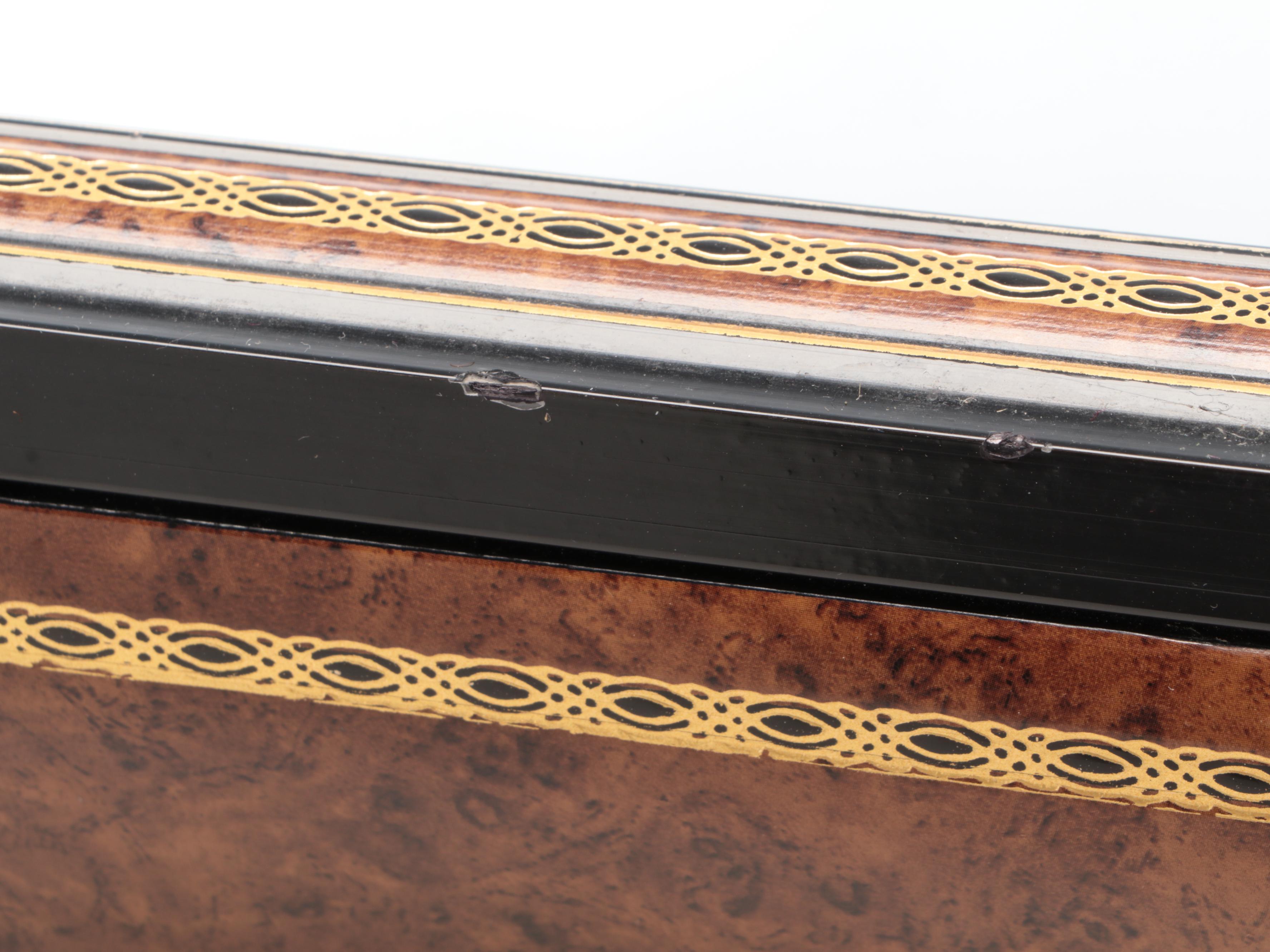 Italian Burl Wood Table Top Curio Cabinet