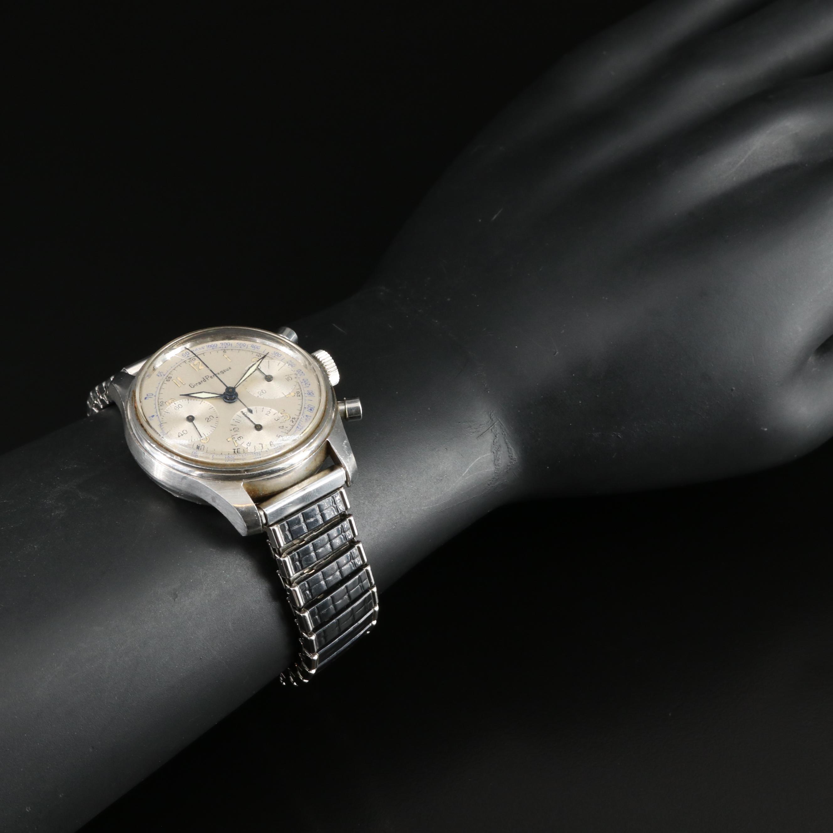 Girard Perregaux Stainless Steel Chronograph Valjoux 72 Watch