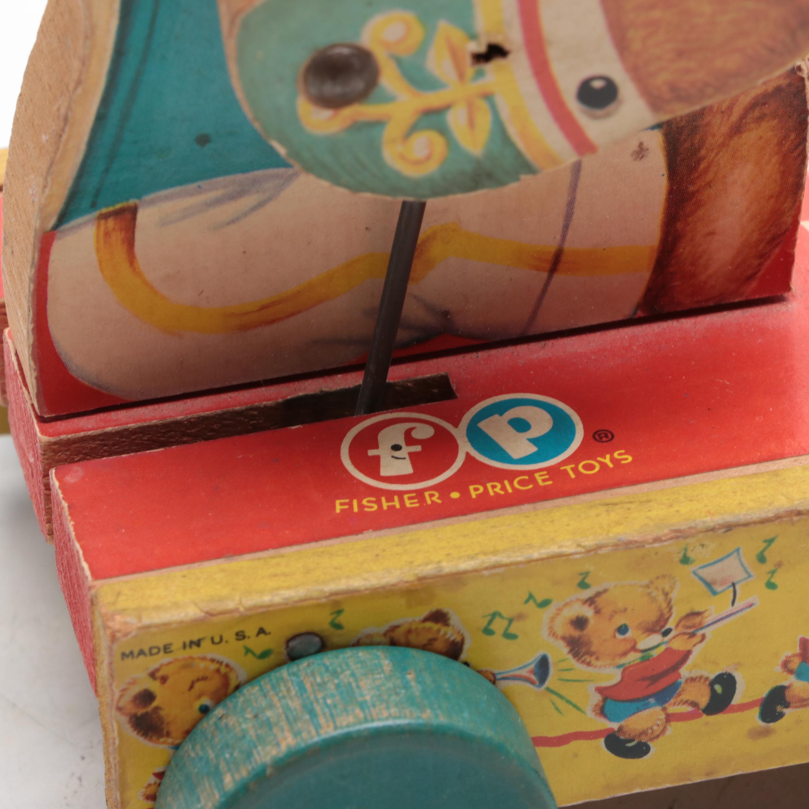 Fisher-Price Tiny Teddy Pull Toy with Raikes Bears Teddy Bear Doll