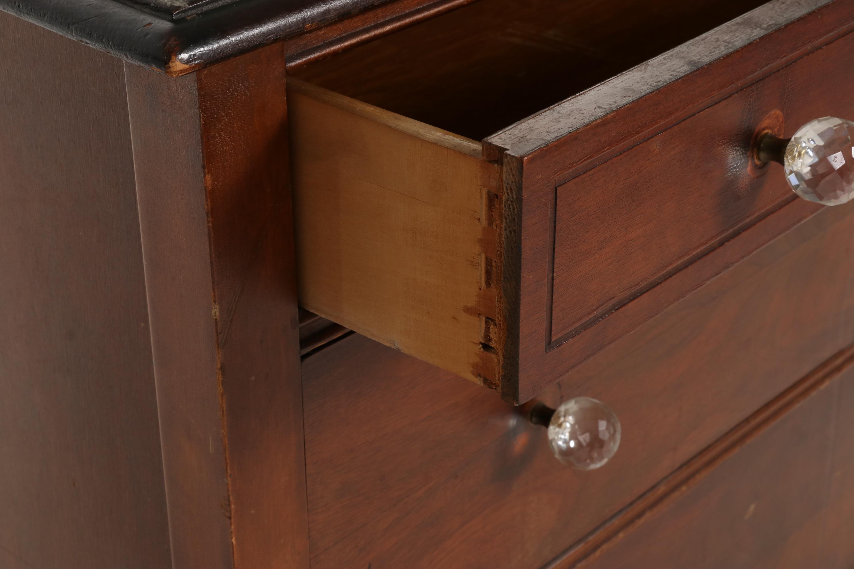 Three-Drawer Walnut Chest, Early 20th Century